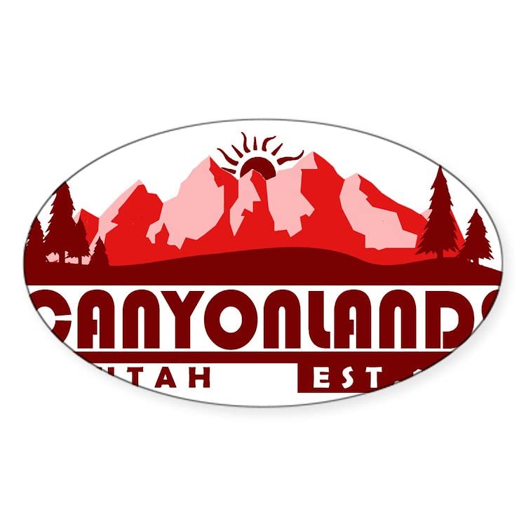 Canyonlands Utah Oval Bumper Sticker - Euro Style Car Decal for Cars, Trucks & Laptops - Durable Vinyl Sticker for Outdoor Adventures & Road Trips