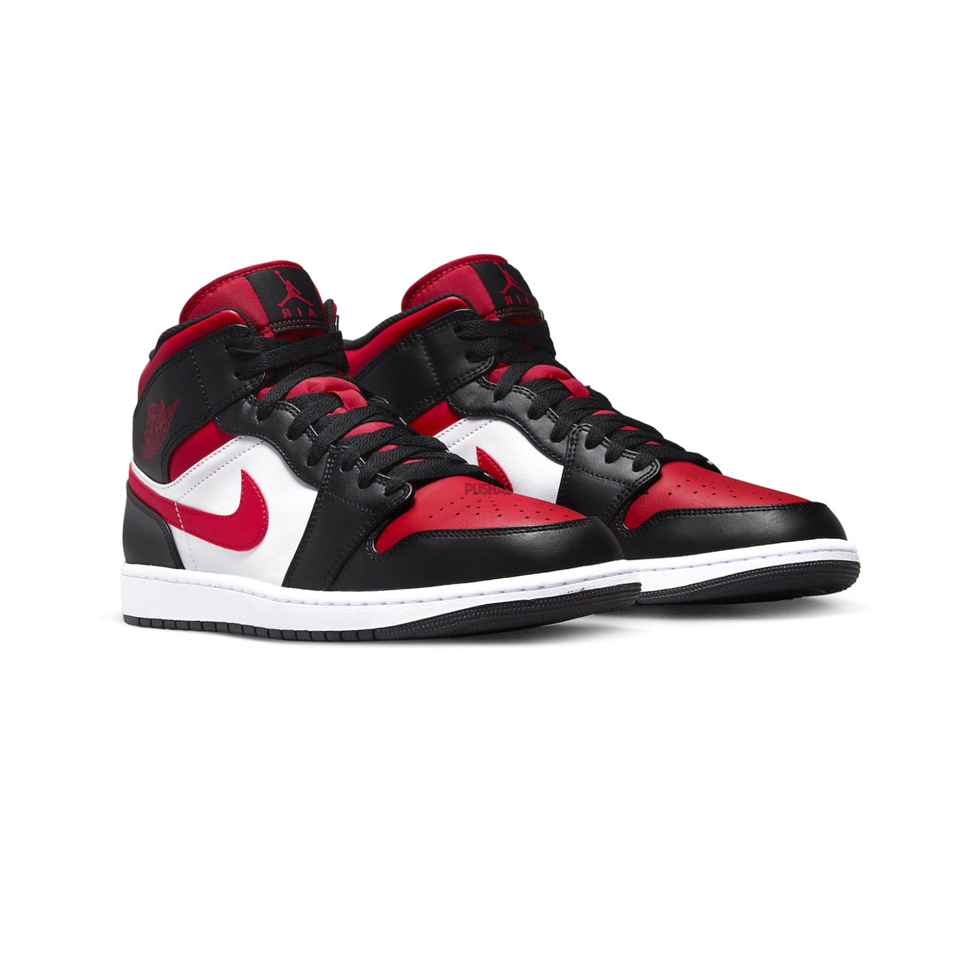 Air Jordan 1 Mid 'White Black Red' Sneakers (2022) - Men's Basketball Shoes for Casual Wear & Street Style Fashion