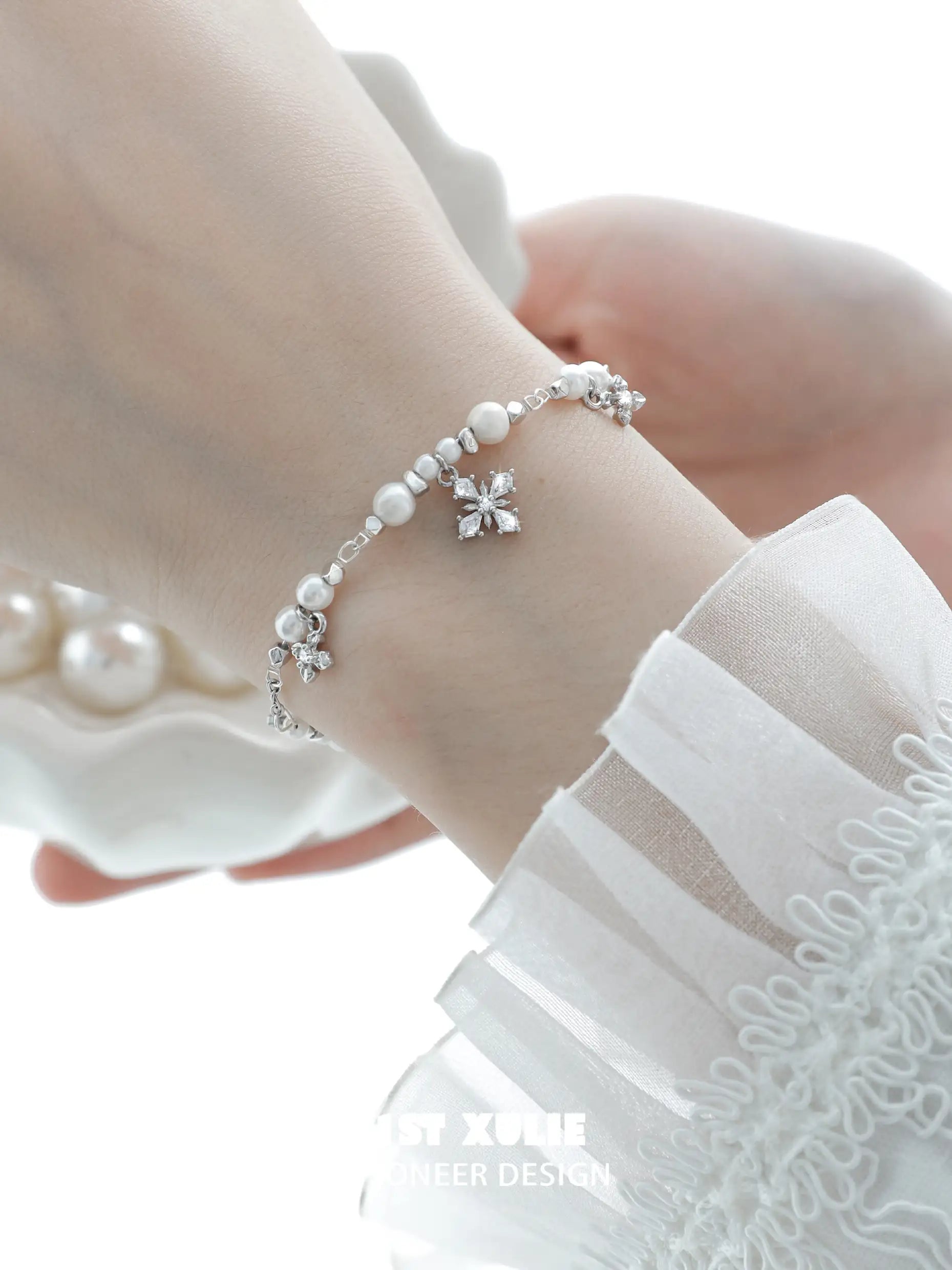 Tears of Mermaid S925 Sterling Silver Bracelet with Pearls & Zircon - Elegant Jewelry for Women, Perfect for Parties, Weddings & Everyday Wear