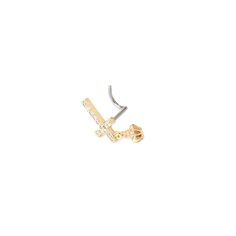 20G Cross Dangle Nose Stud - Hypoallergenic Surgical Steel Nose Ring for Women | Perfect for Everyday Wear, Parties & Special Occasions