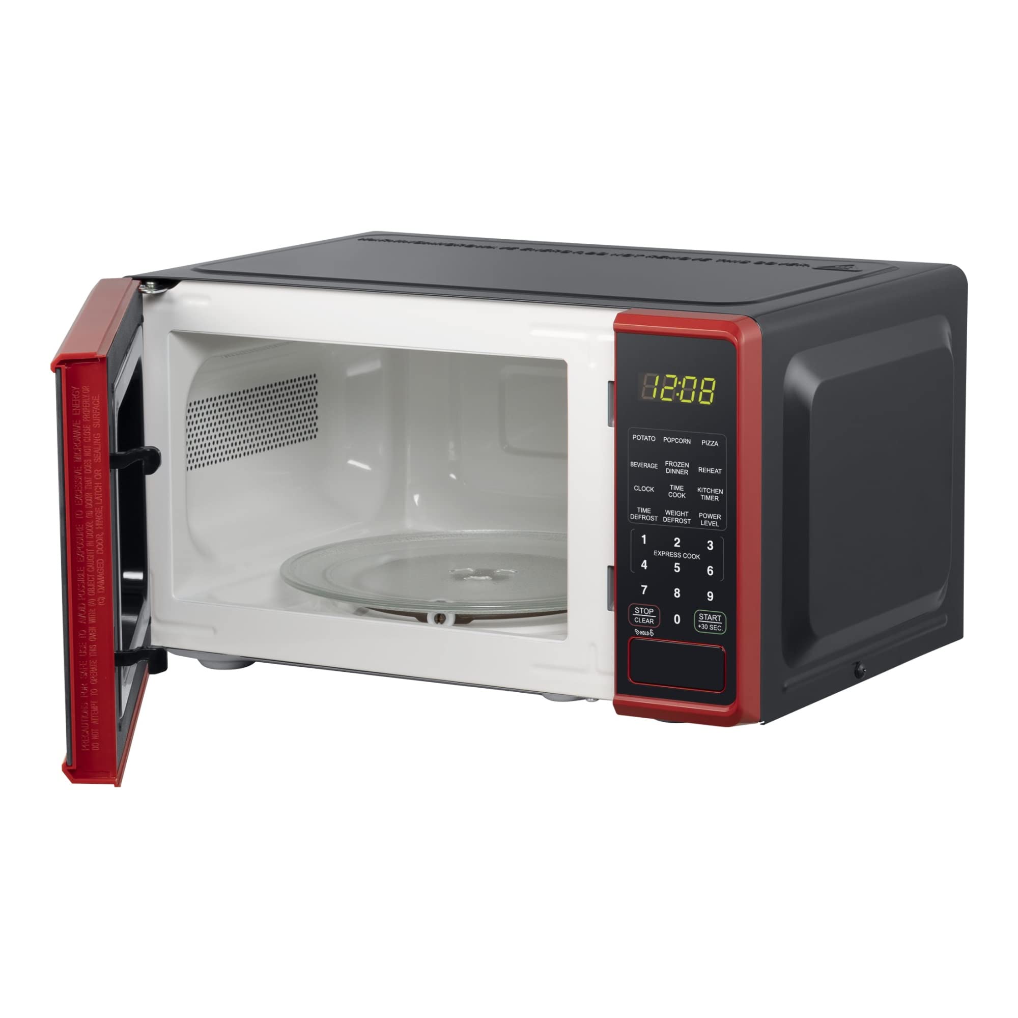 NAXXY 0.7 Cu Ft Compact Countertop Microwave Oven with 30-Second One-Touch Button - Fast Cooking & Reheating for Small Spaces - Perfect for Dorms, Offices & Small Kitchens (Red)