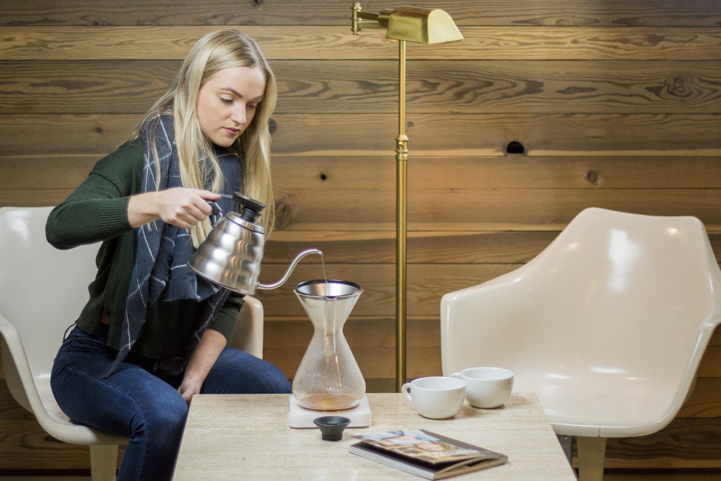 Chemex Classic Series Pour Over Coffee Maker - 6 Cup Glass Handle Coffee Brewer for Home & Office - Perfect for Drip Coffee, Cold Brew & Iced Coffee Preparation