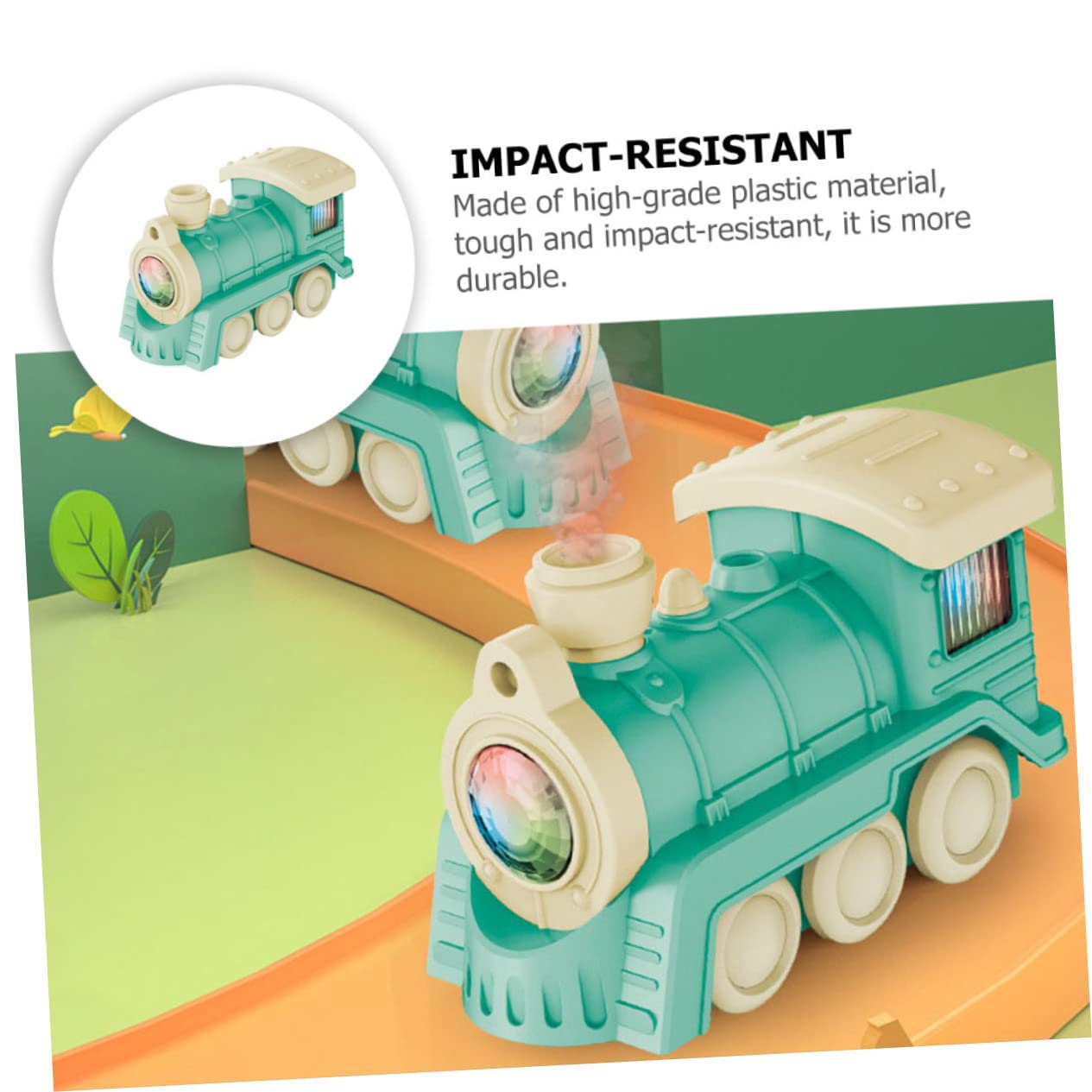 Toyvian 2-Piece Electric Train Set with Spray Function - Miniature Toy Train for Kids, Realistic Simulation Model Vehicle - Perfect for Birthday Gifts & Playroom Decor