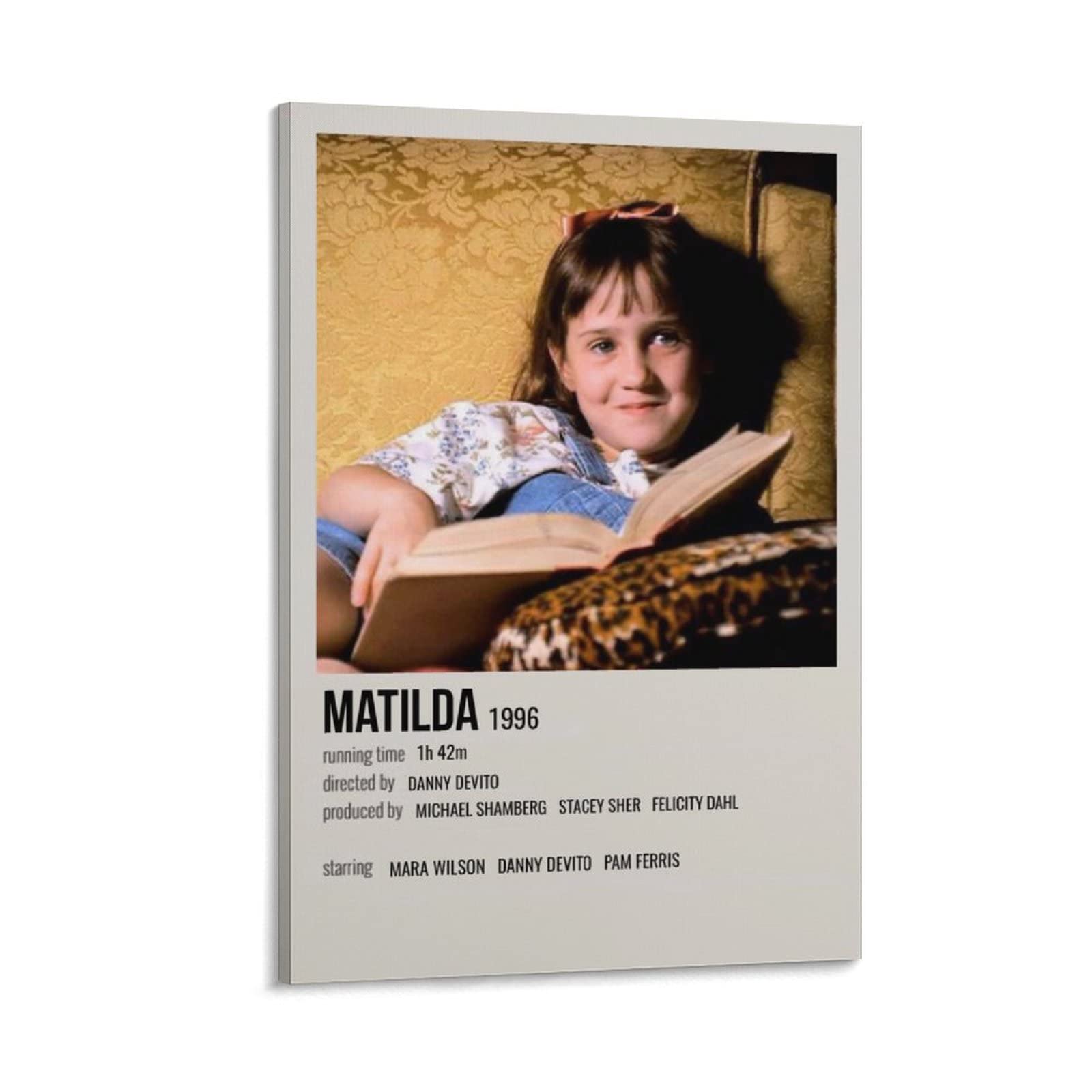 Matilda Movie Poster Canvas Print - 20x30 Inch (50x75cm) Framed Wall Art for Bedroom, Office & Home Decor - Perfect Gift for Movie Lovers & Kids Room Decoration - Great for Themed Parties, Movie Nights & Fan Collections