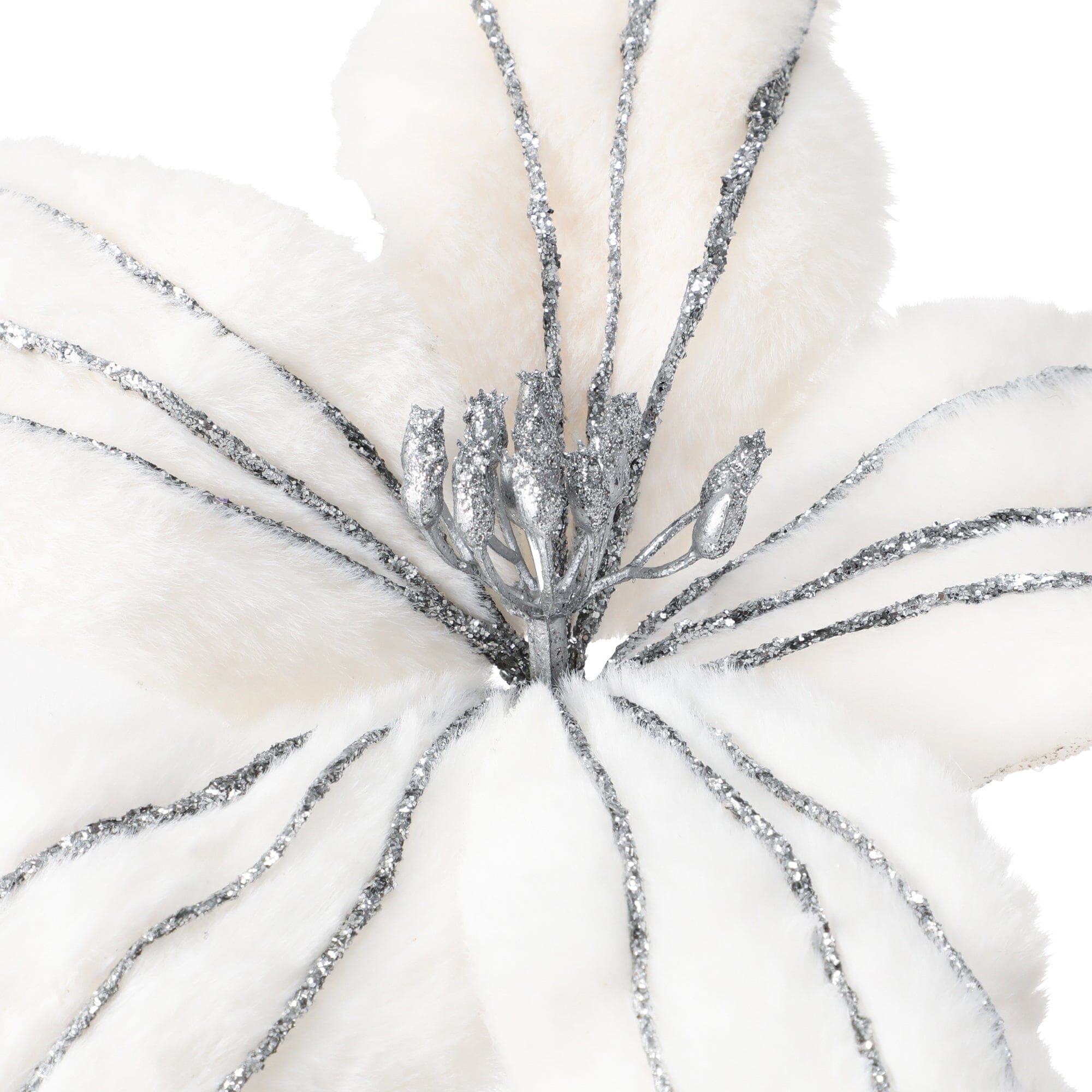 Artplants Artificial White Fur Flowers - Soft & Realistic Faux Floral Decor for Home, Wedding, Party & Event Centerpieces