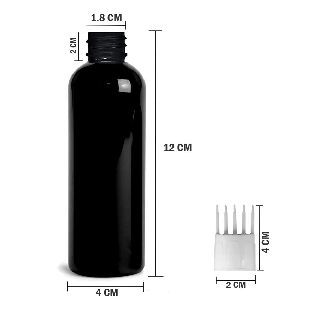 MAPPERZ Empty Cylindrical Bottle with Applicator Brush - 1 oz Bottle for Hair Oil, Shampoo, Medicine & Dye - Perfect for Root Touch-Ups & Hair Treatments (Black, Pack of 1) - Ideal for Salon Professionals & At-Home Hair Care