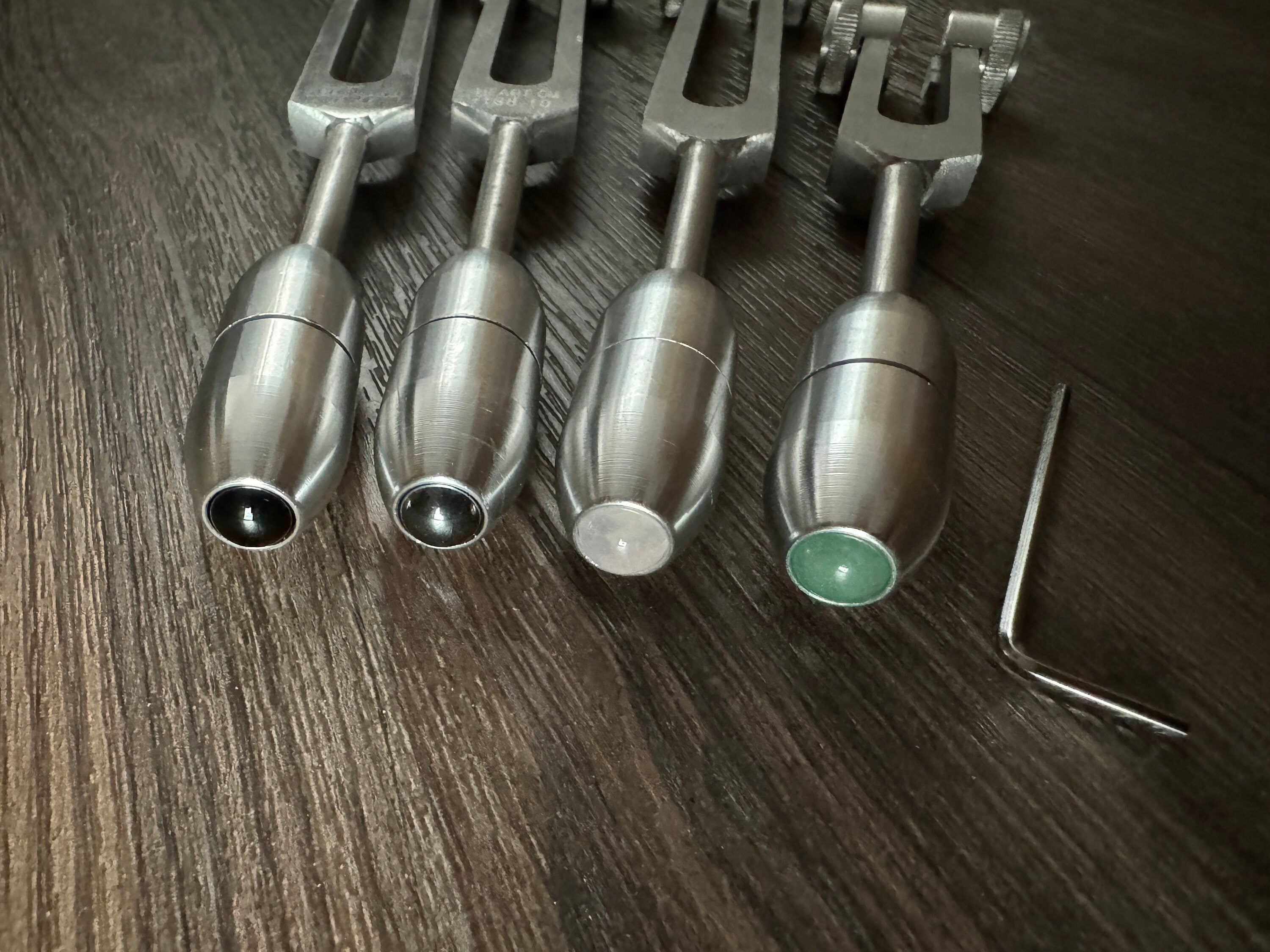 Myriad Melodies' Healing Tuning Fork Set - 528 Hz, 174 Hz & 93.96 Hz Schumann Resonance with Crystal Attenuator Handle | Sound Therapy for Meditation, Yoga & Energy Healing