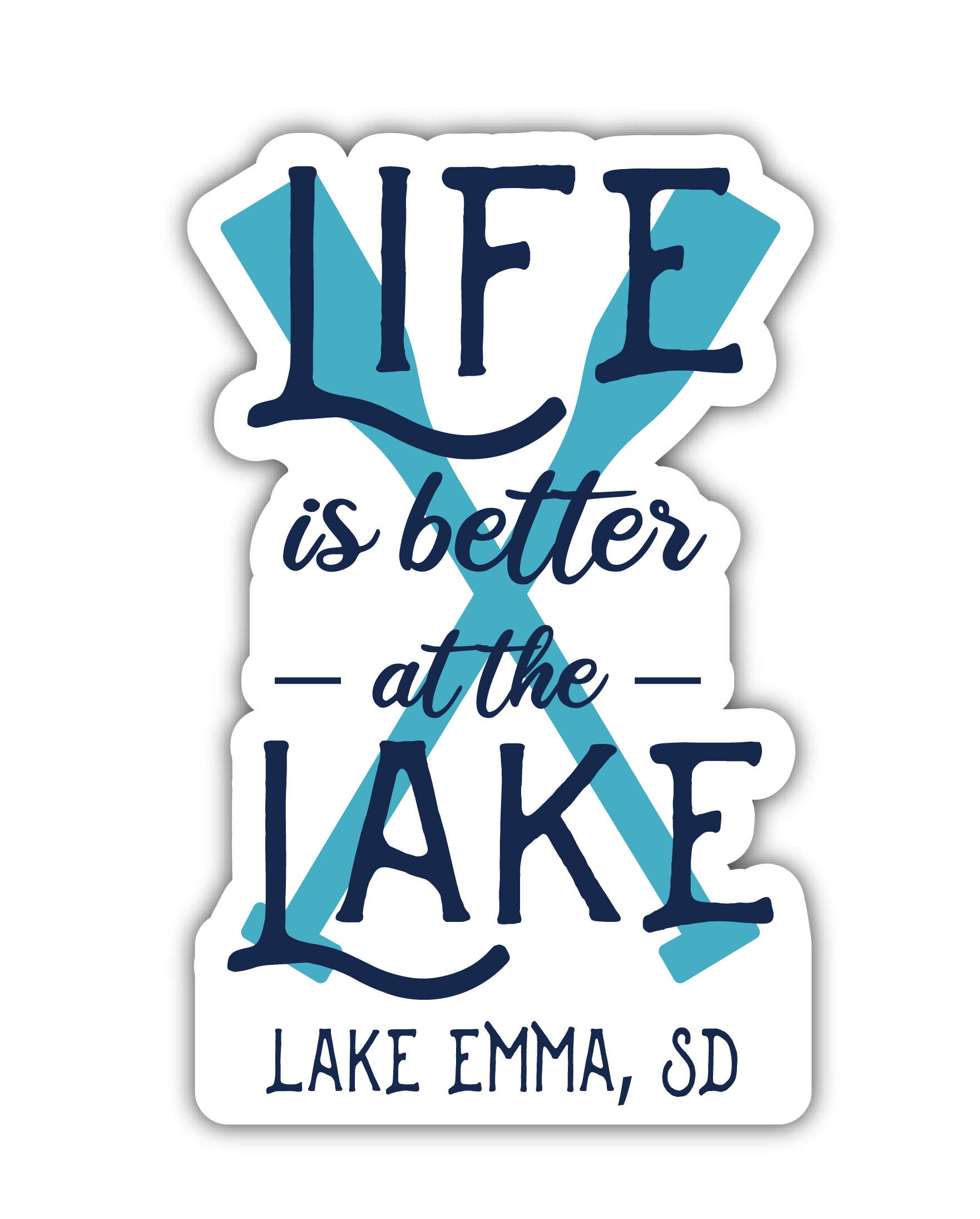 Lake Emma South Dakota Souvenir - 4 Inch Vinyl Decal Sticker with Paddle Design - Perfect for Laptops, Water Bottles & Car Windows