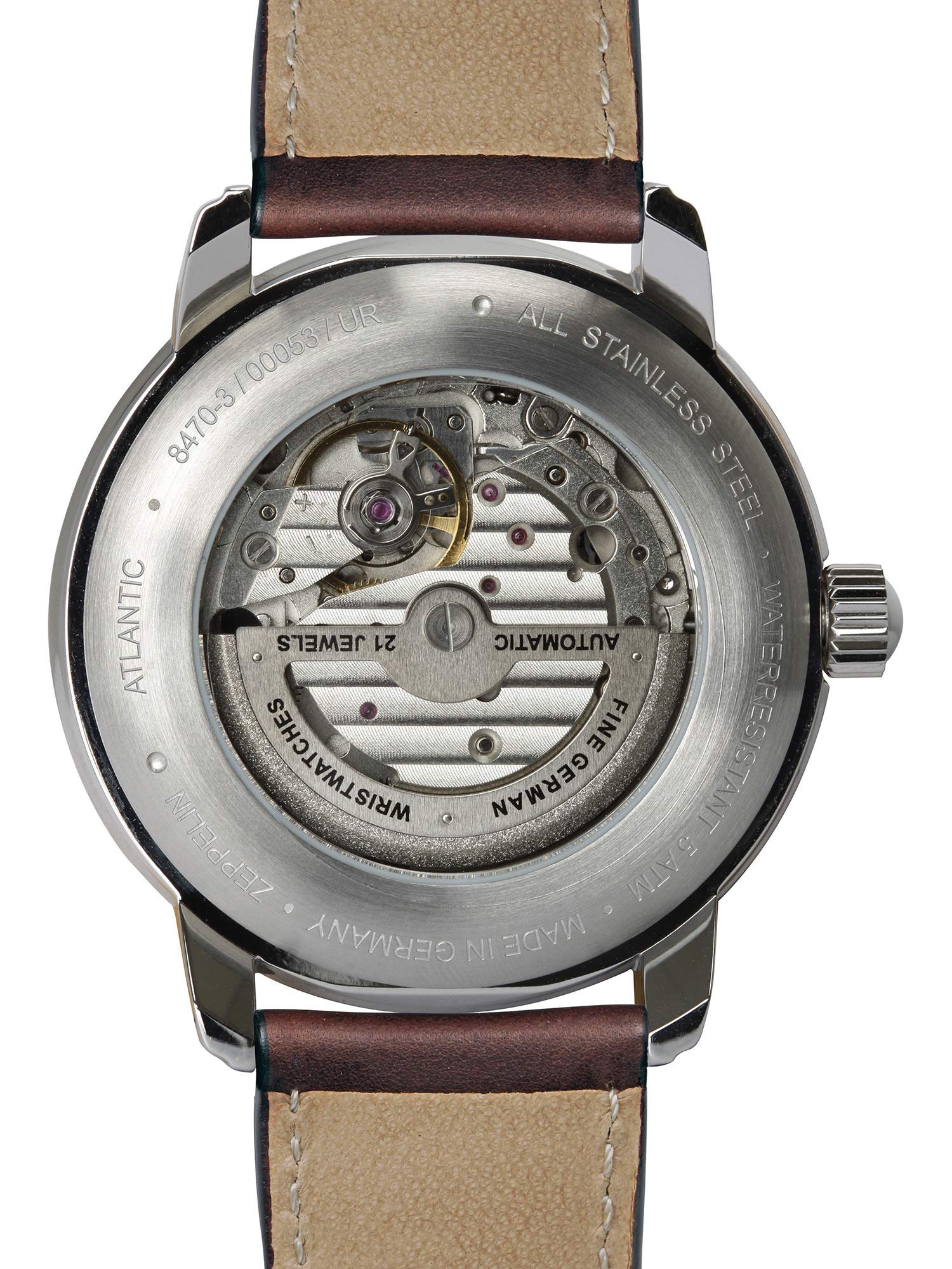 Zeppelin Atlantic 8470 Automatic Men's Watch with Genuine Leather Strap & Date Display - Perfect for Business, Formal Occasions & Everyday Wear