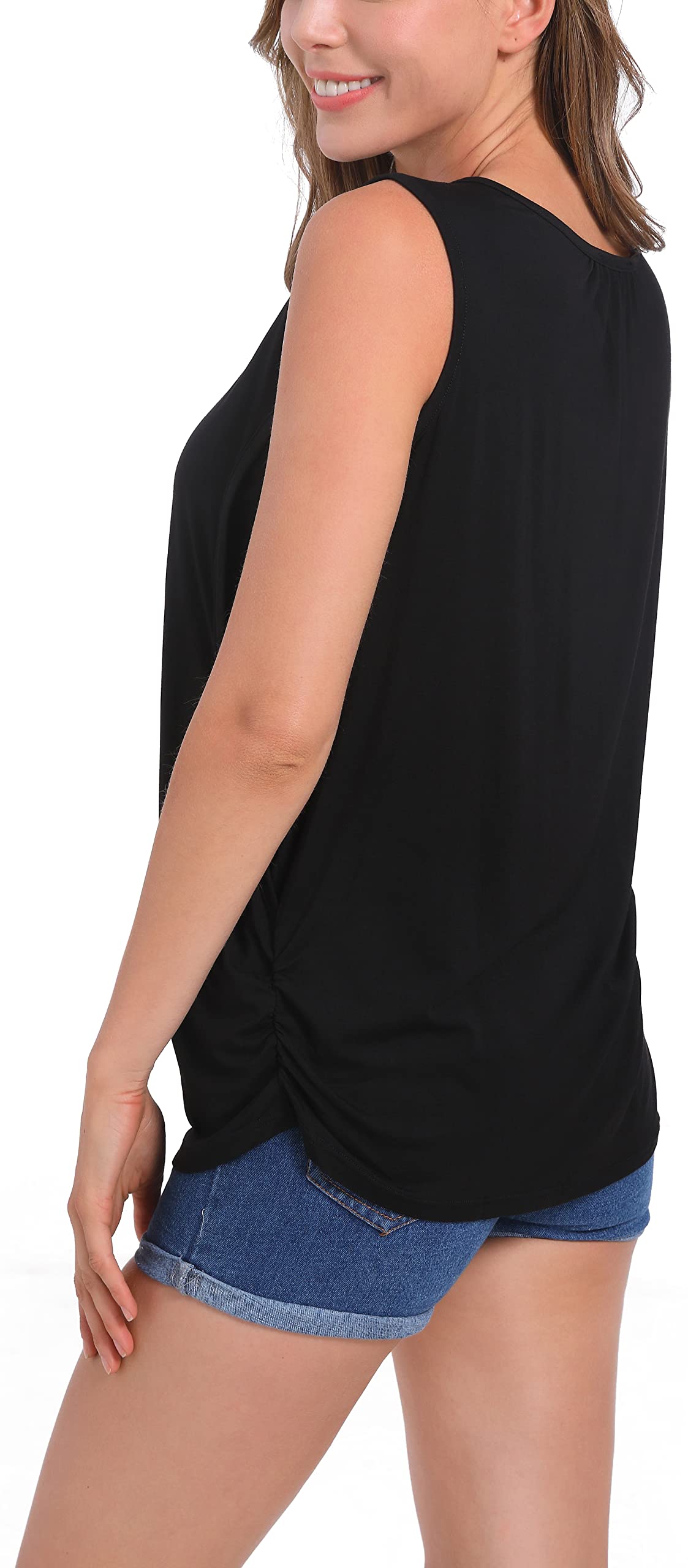 SUIEK Women's Maternity Nursing Tops - Soft Breastfeeding Tank Tops & Tee Shirts for Pregnancy - Comfortable Nursing Clothes for New Moms (Perfect for Daily Wear, Hospital Visits & Nursing at Home)