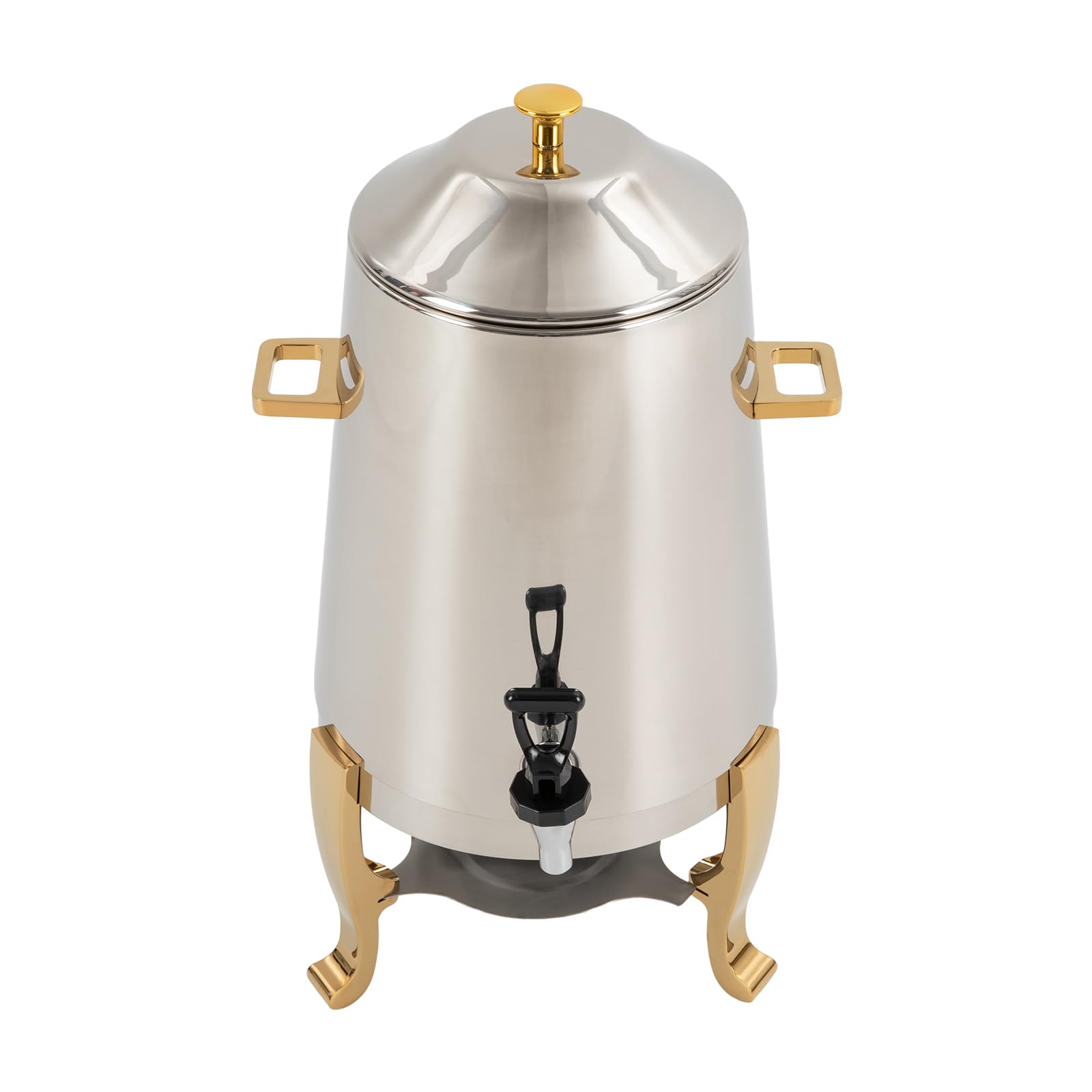 3.4 Gallon Stainless Steel Electric Coffee Urn - 2-Way Continuous Heating Beverage Dispenser with Spigot & Fuel Holder for Tea, Water & Coffee | Perfect for Parties, Buffets, Catering & Office Events