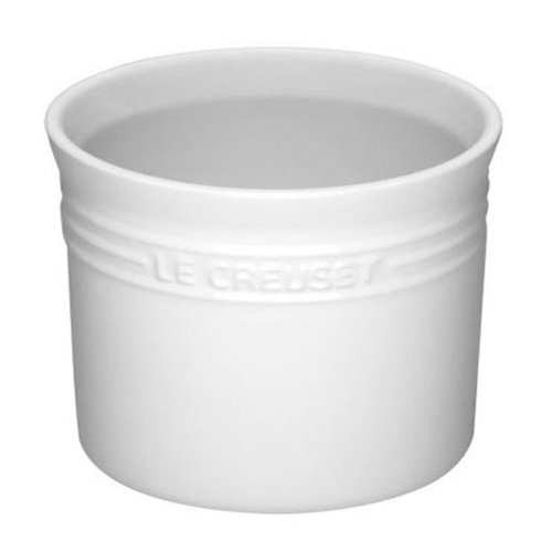 Le Creuset 2.75-Quart Stoneware Utensil Crock in White - Premium Kitchen Organizer for Spoons & Cooking Tools - Perfect for Countertop Storage in Modern Kitchens