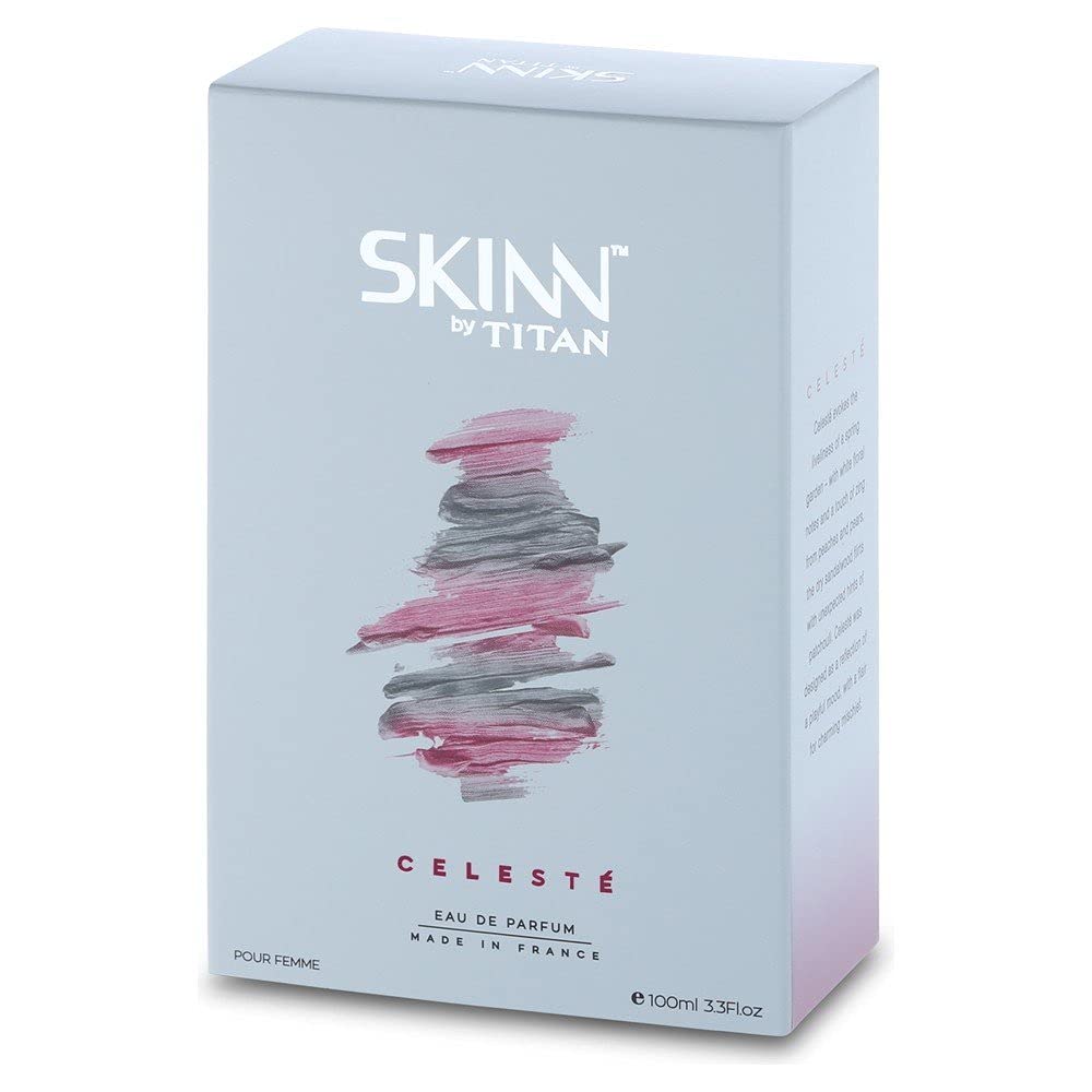 Skinn by Titan Celeste Long-Lasting Liquid Wood Perfume for Women - 100ml Eau de Parfum | Premium Fragrance with Woody Notes | Perfect Gift for Her | Daytime & Evening Wear