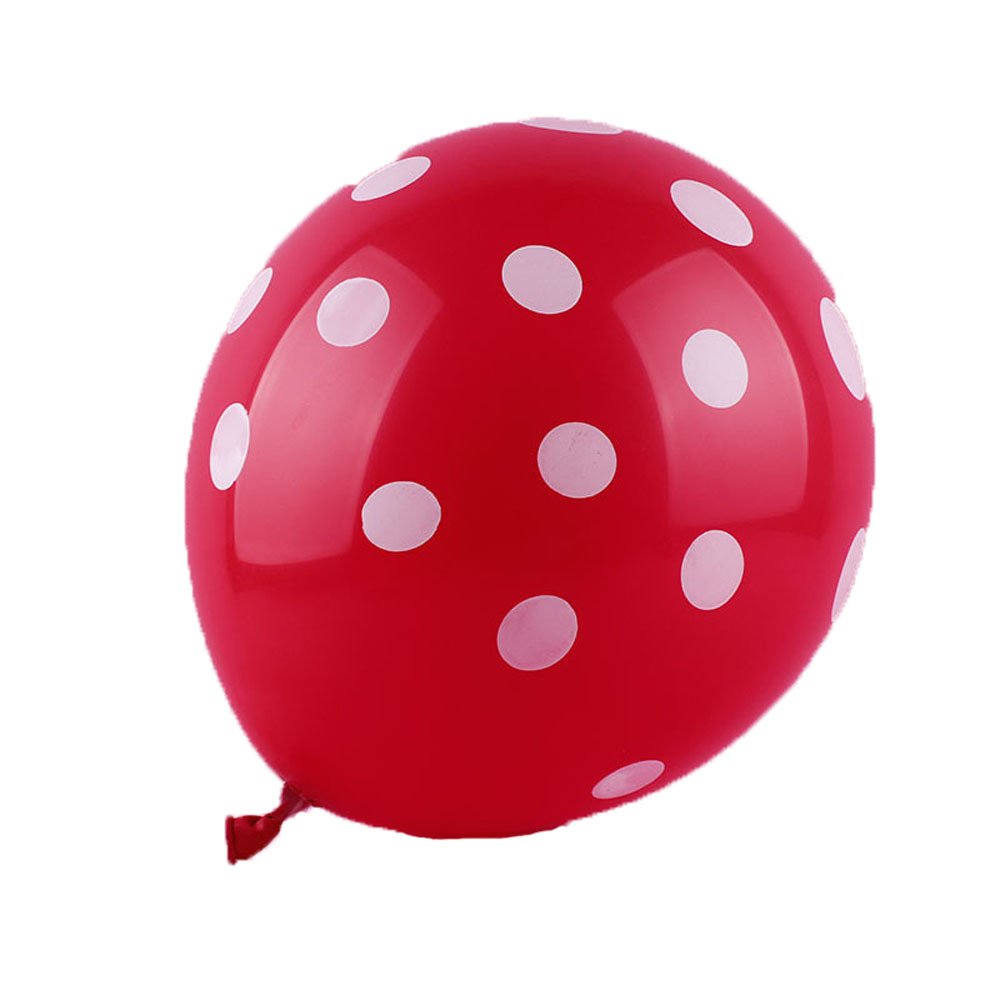 50 Count 12 Inch Red Polka Dot Balloons with White Dots - Perfect for Birthday Parties, Festivals, Baby Showers & Wedding Decorations (Red)