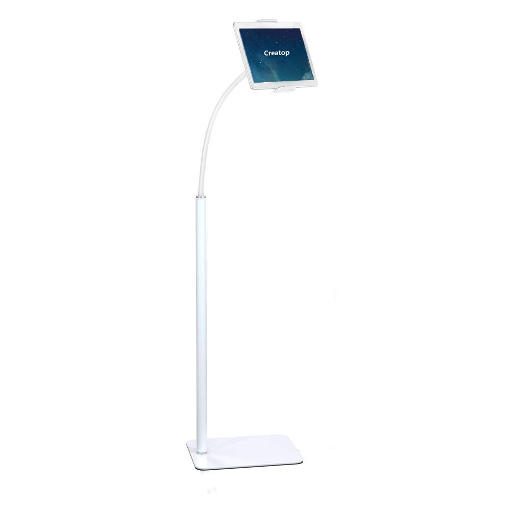 360° Adjustable Tablet Floor Stand with Flexible Gooseneck - for iPad & Phones 3.5-10