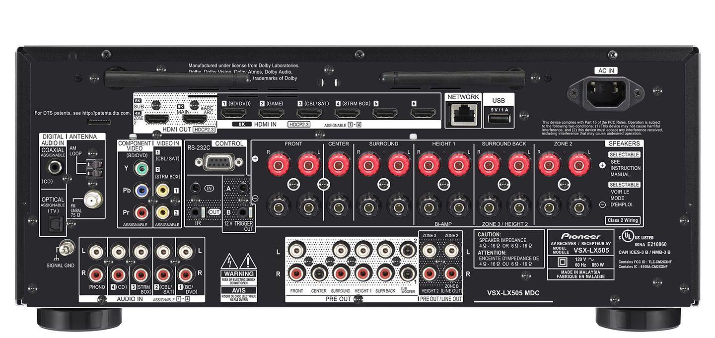 Pioneer Elite VSX-LX505 9.2 Channel AV Receiver - 8K Ultra HD, Dolby Atmos, IMAX Enhanced - Home Theater Audio System for Movies, Music & Gaming