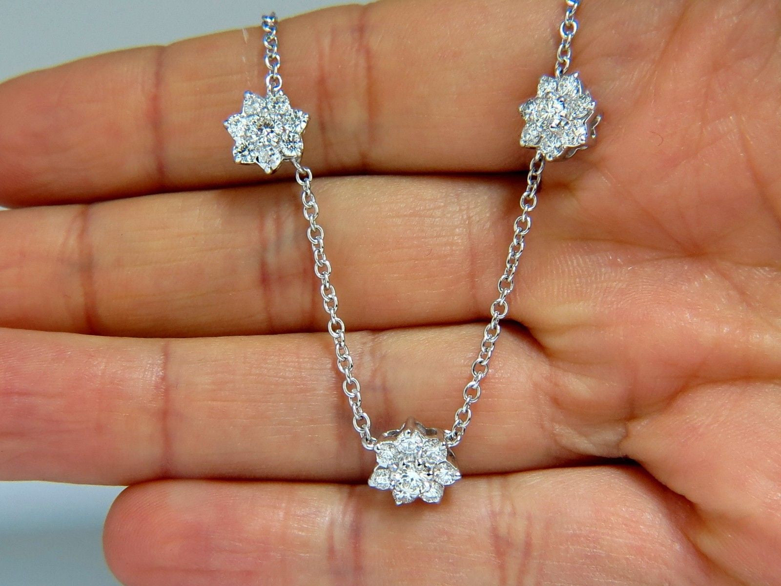 5.50CT Natural Diamond Floating Cluster Earrings & Necklace Set in 18K Gold - Elegant Jewelry for Weddings, Parties & Special Occasions