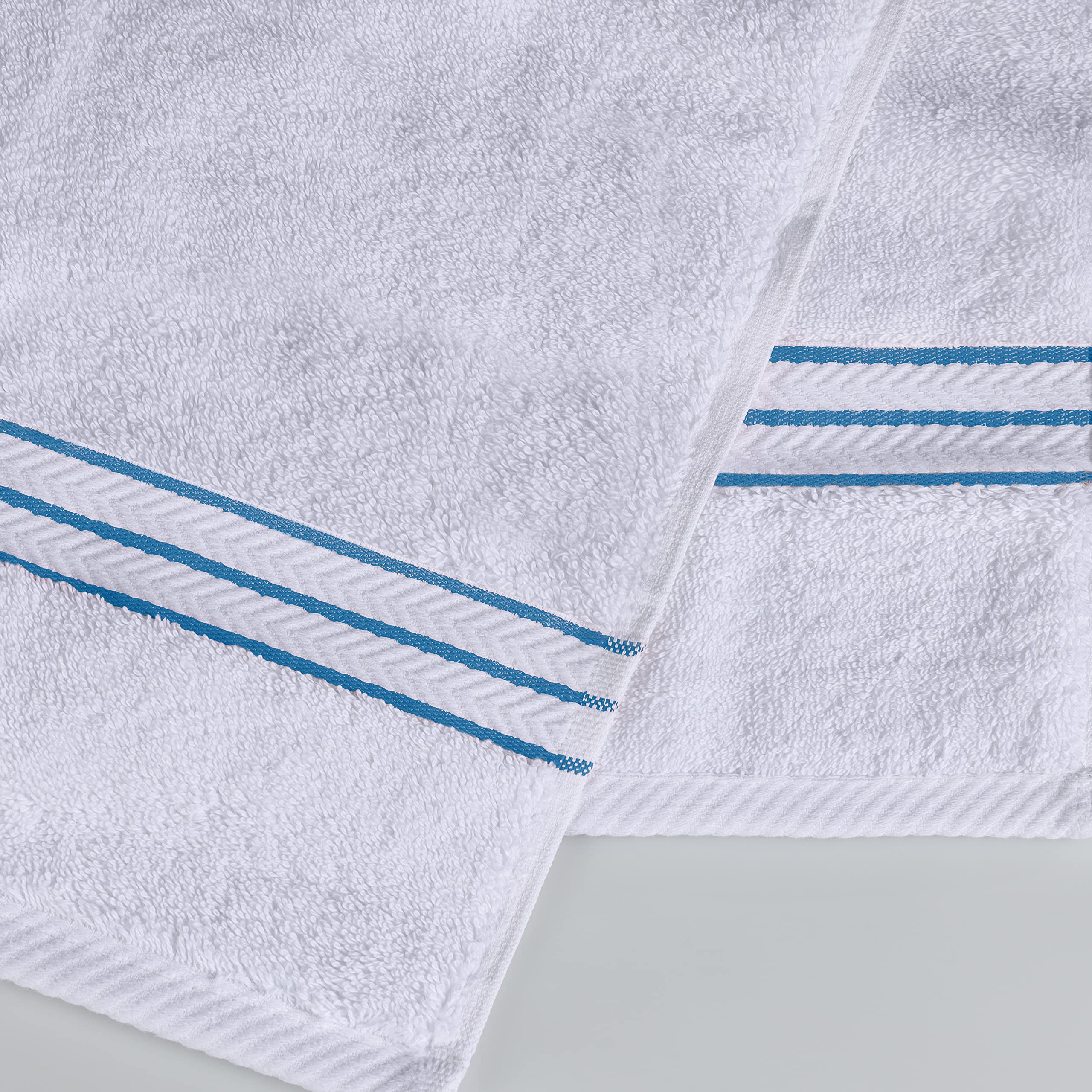 Premium 6-Piece Turkish Cotton Bath Towel Set - Ultra Soft, Highly Absorbent & Quick Drying - Includes Bath Towels, Hand Towels & Washcloths - Perfect for Luxury Bathroom, Spa, Gym & Guest Use - Light Blue Home Essentials