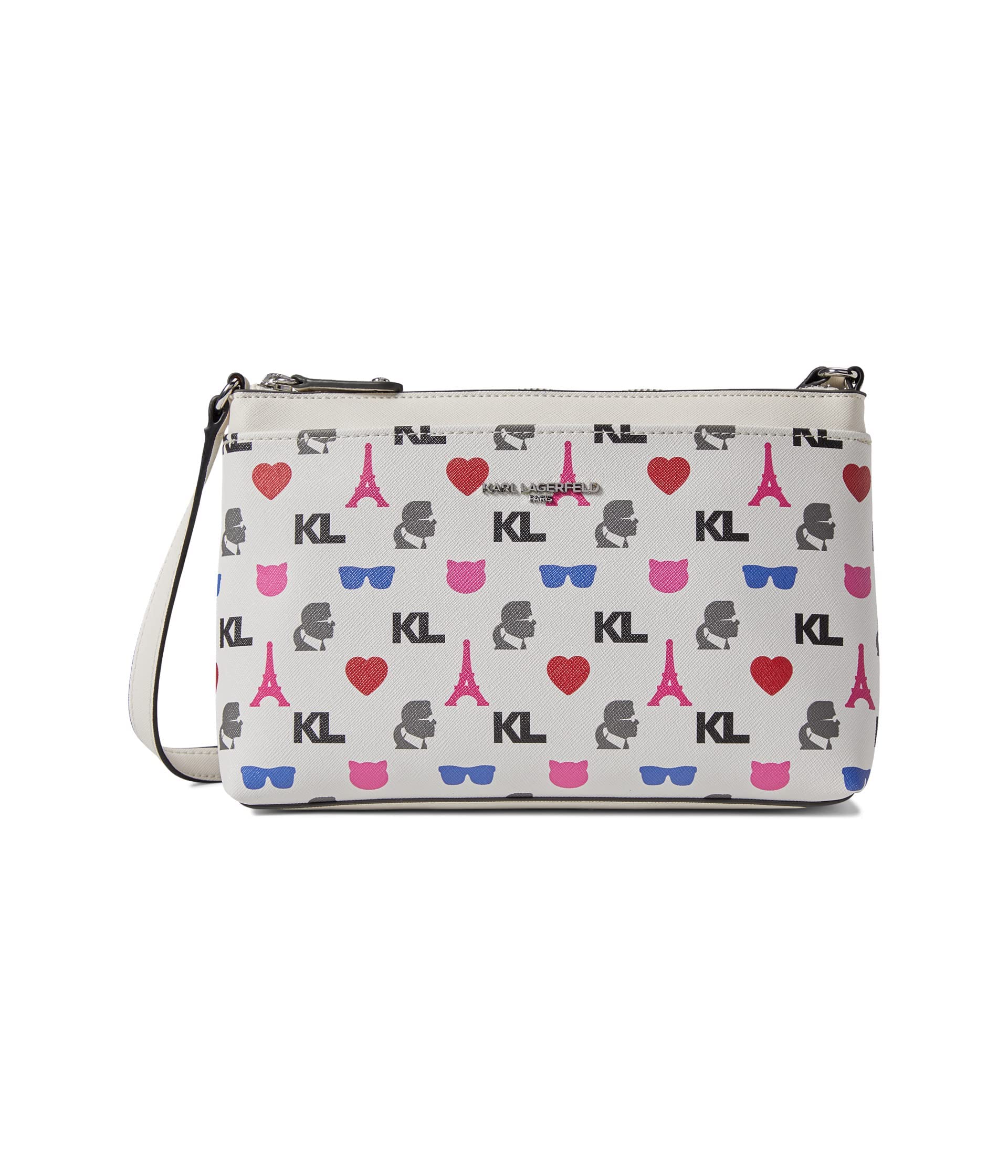 Karl Lagerfeld Paris Adele Top Zip Crossbody Bag for Women - Stylish Leather Shoulder Purse with Gold-Tone Hardware | Perfect for Work, Travel, and Evening Out
