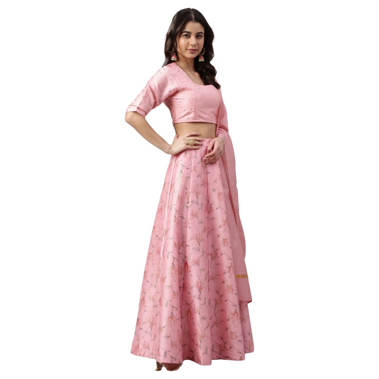 Elegant Baby Pink Lehenga Choli Set with Dupatta for Weddings, Parties & Special Occasions - Perfect for Bridal Shower, Sangeet & Festive Celebrations