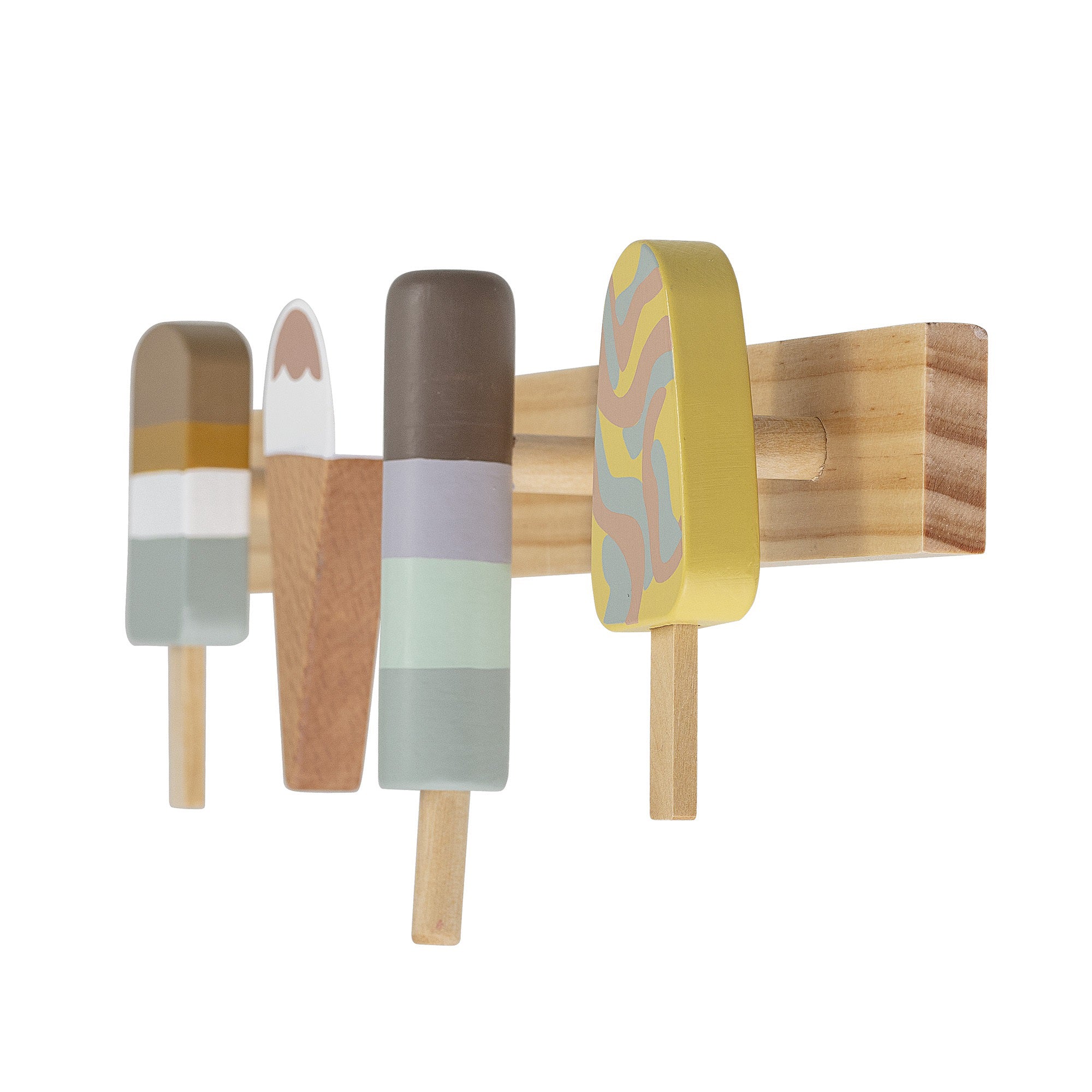 Bloomingville Ice Cream Cone Coat Rack - Wall Mounted Hooks for Kids Room, Entryway, and Bedroom Organization - Perfect for Hanging Coats, Hats, and Bags