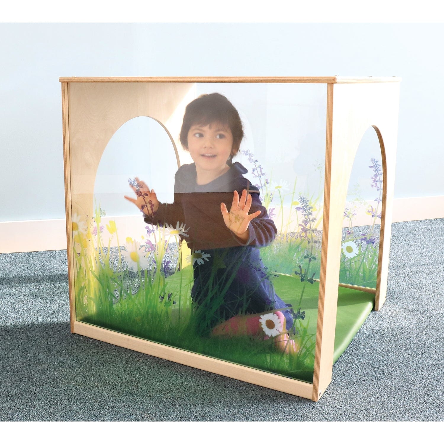 Nature View Playhouse Cube and Mat Set - Kids Indoor Play Tent with Soft Foam Mat for Toddlers - Perfect for Playrooms, Bedrooms & Daycare Centers