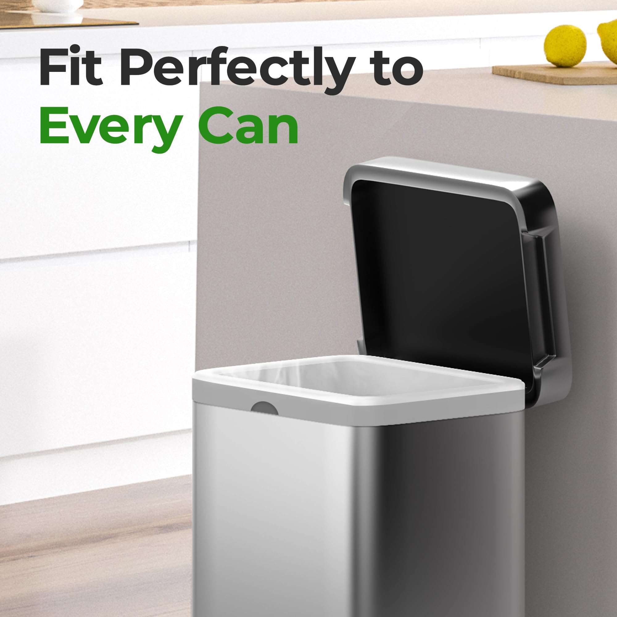 **2 Pack (100 Count) Heavy Duty 9-12 Gallon Trash Bags - 1.2 Mil Thick, Reinforced Drawstring, Leak-Proof & Tear-Resistant - Compatible with Simplehuman Trash Cans - Perfect for Kitchen, Bathroom & Office Waste Disposal**