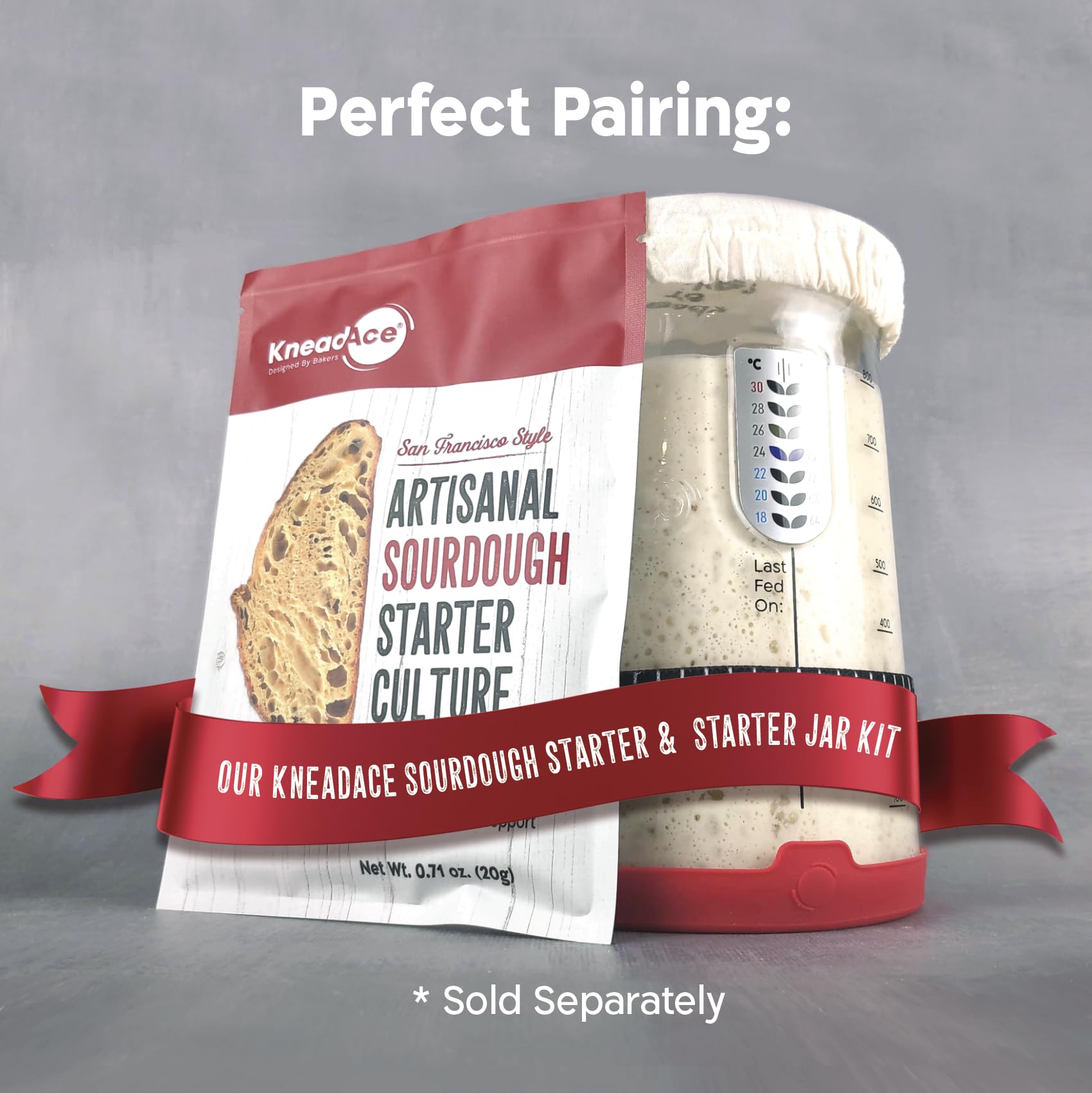 Pro Sourdough Bread Starter Kit - 34oz Large Capacity Jar with 5 Unique Features | Perfect for Homemade Sourdough Bread Baking | Ideal for Beginners & Expert Bakers | Kitchen Baking Supplies for Bread Making
