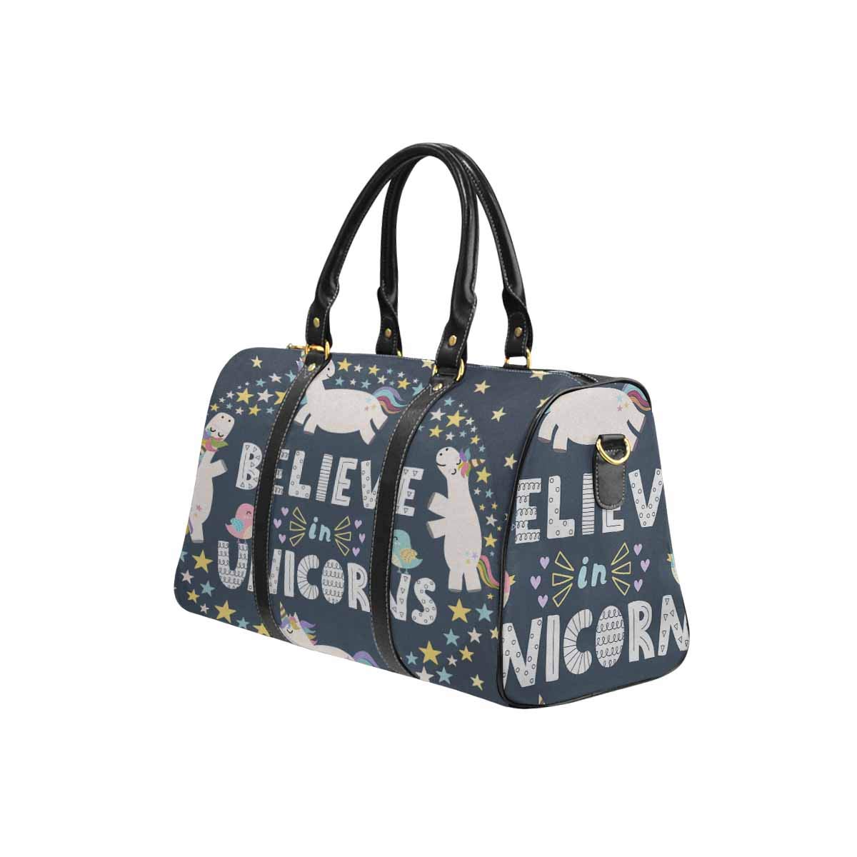 INTERESTPRINT Believe in Unicorns Cute Travel Duffel Bag - Waterproof Overnight Weekender Carryon Handbag for Women & Girls - Perfect for Gym, Beach Trips & Weekend Getaways