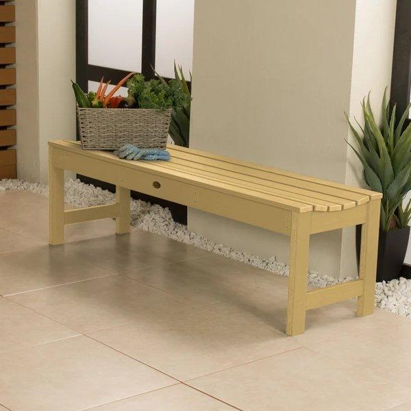 Lehigh Backless Synthetic Wood Picnic Bench - Durable Outdoor Dining Table for Patio, Garden & Park - Perfect for BBQs, Camping & Family Gatherings