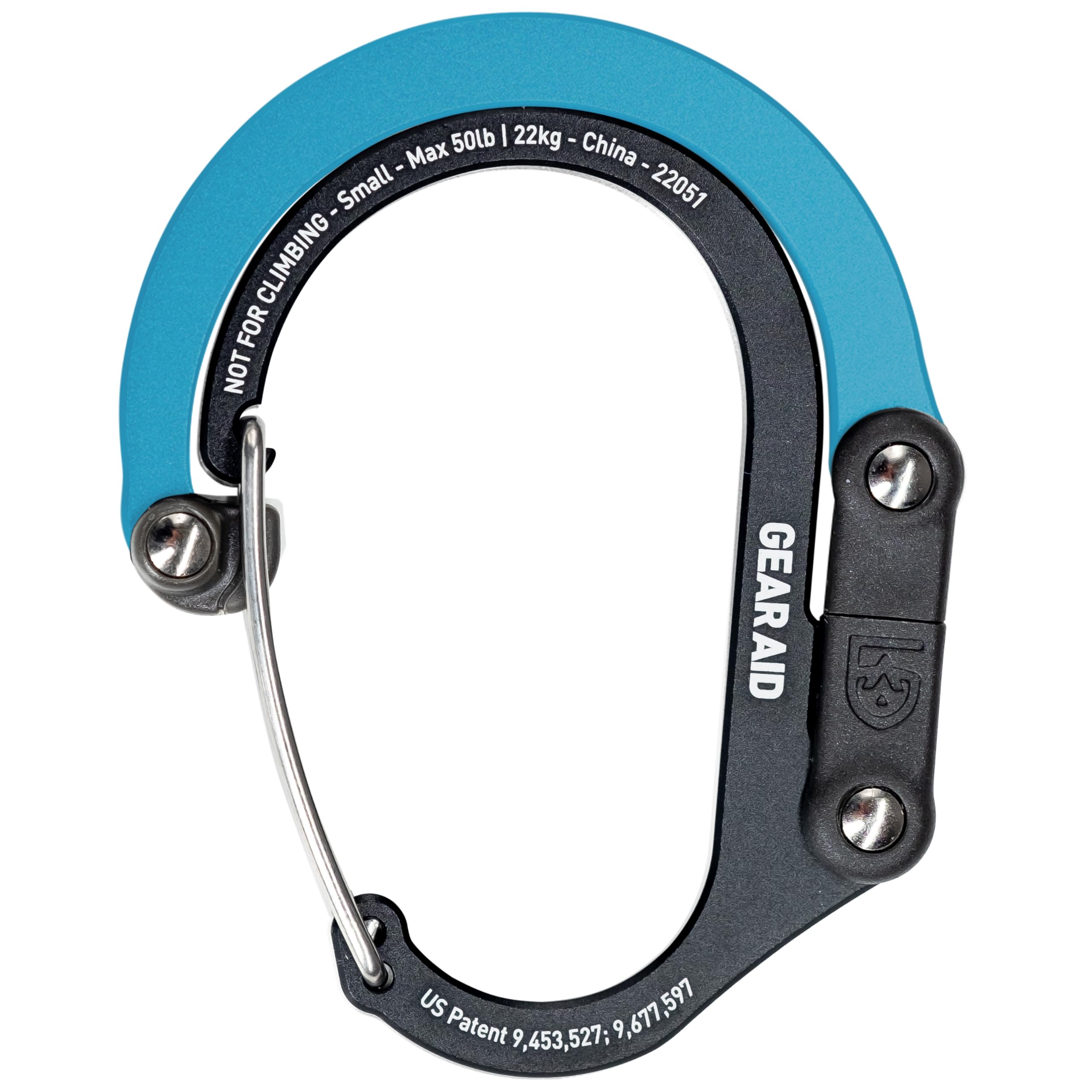 GEAR AID HEROCLIP Small Carabiner Hook - Heavy Duty Gear Clip for Bags, Purses, Lanterns, Strollers, Tools & Helmets - Perfect for Camping, Hiking, Travel & Outdoor Adventures
