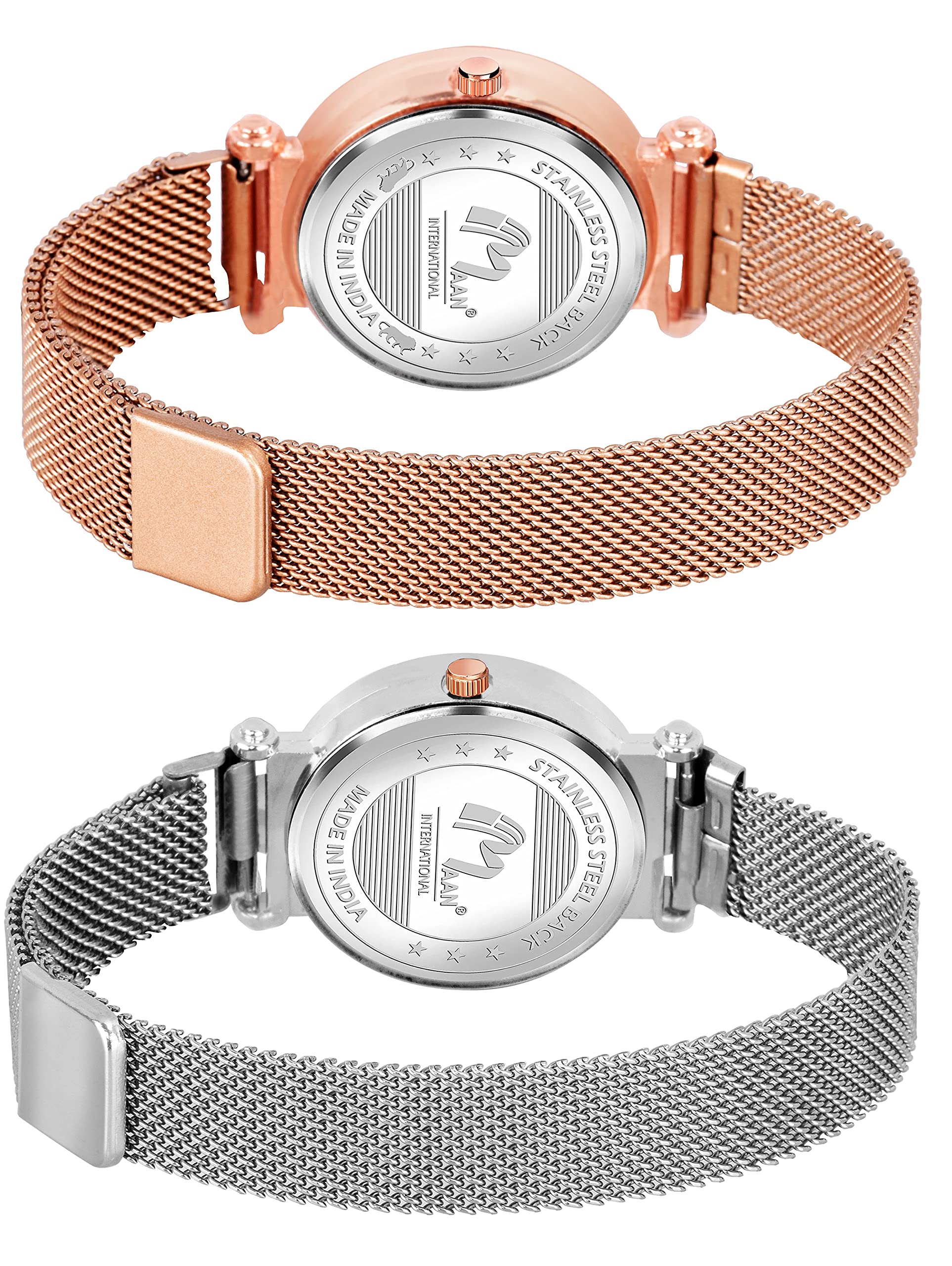 CERO Queen Dial Magnetic Strap Analog Watch & Bracelet Set for Women and Girls - 4 Pack | Stylish Fashion Accessory for Daily Wear, Office, Parties & Gifts