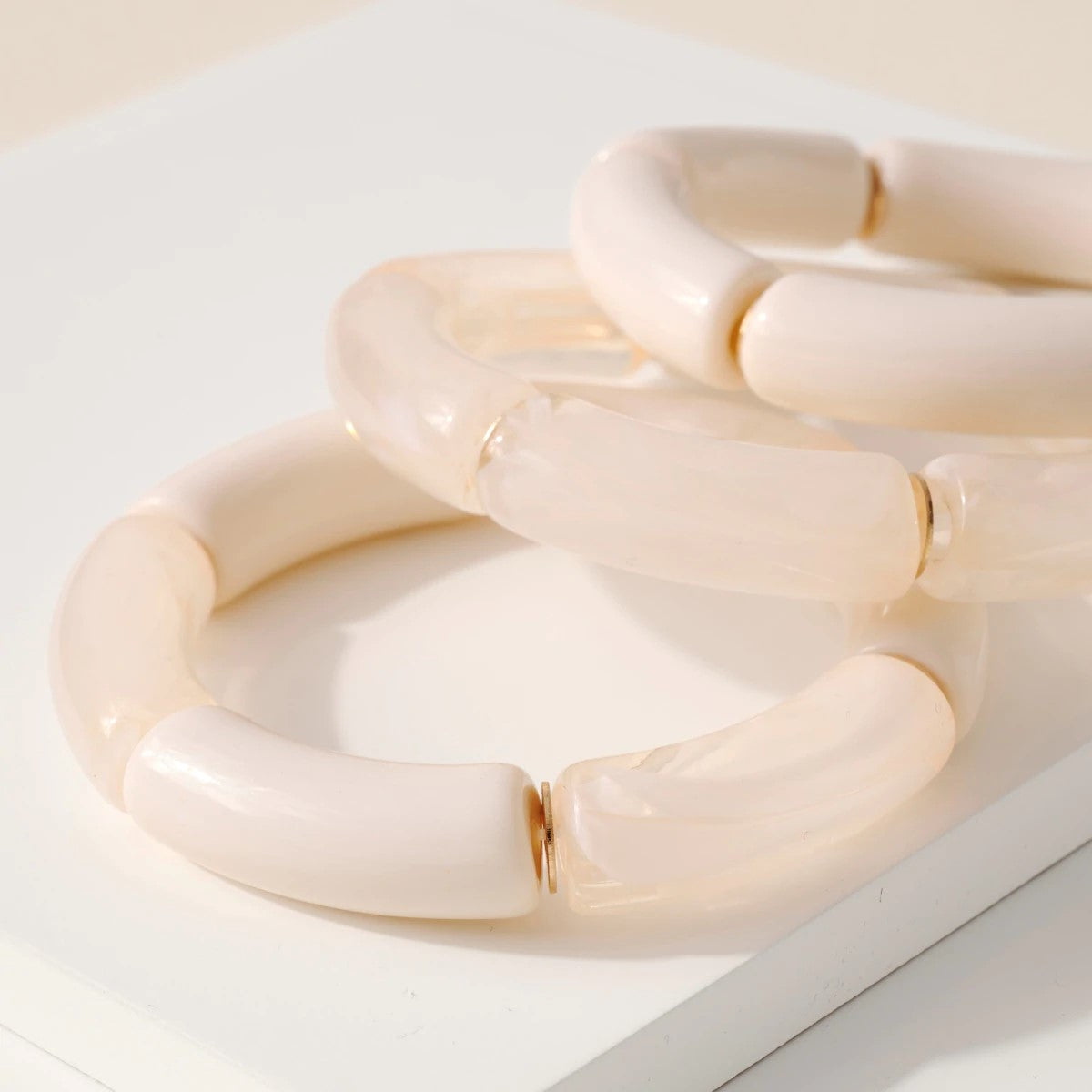 Chunky Resin Bracelet Set for Women - Trendy Boho Handmade Jewelry Gift - Perfect for Casual Wear, Parties & Layering