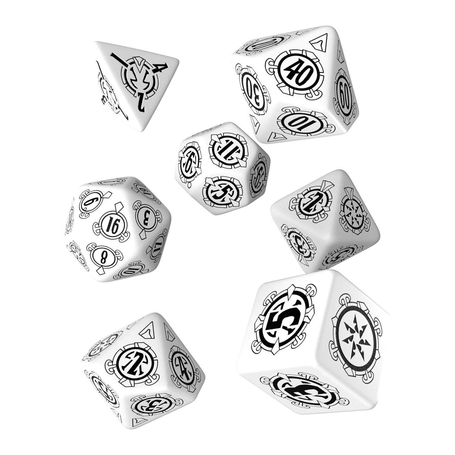 Q WORKSHOP Pathfinder Shattered Star RPG Dice Set - 7 Polyhedral Pieces for Tabletop Gaming, D&D, and Role-Playing Adventures