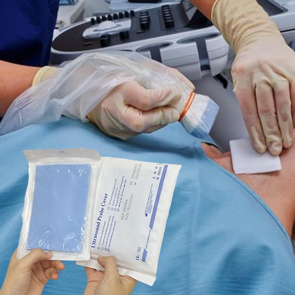 Sterile Latex-Free Disposable Ultrasound Probe Covers - Clear 6