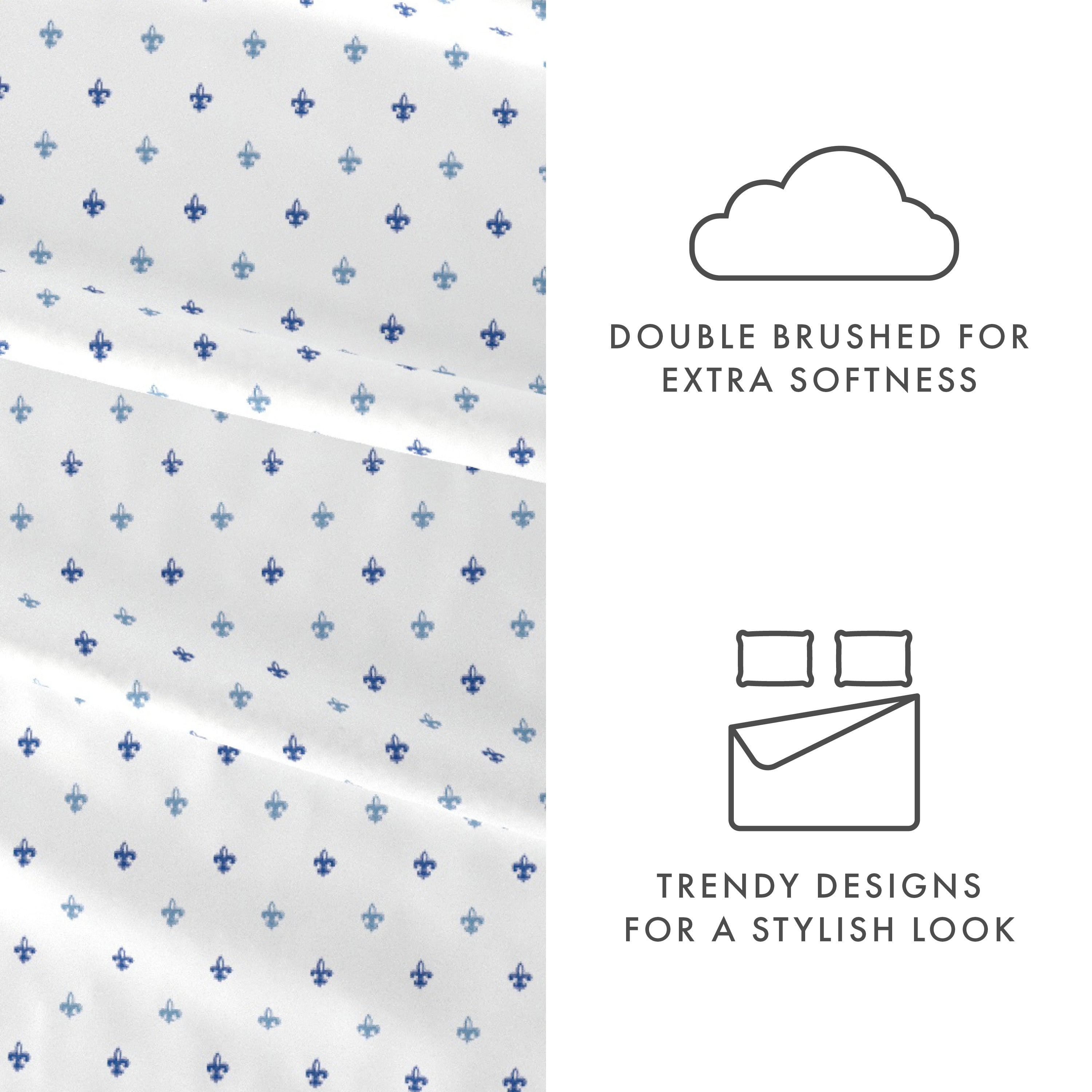 Lily Floral Print 4-Piece Queen Size Bed Sheet Set - Soft Breathable Cotton for Comfortable Sleep & Bedroom Decor