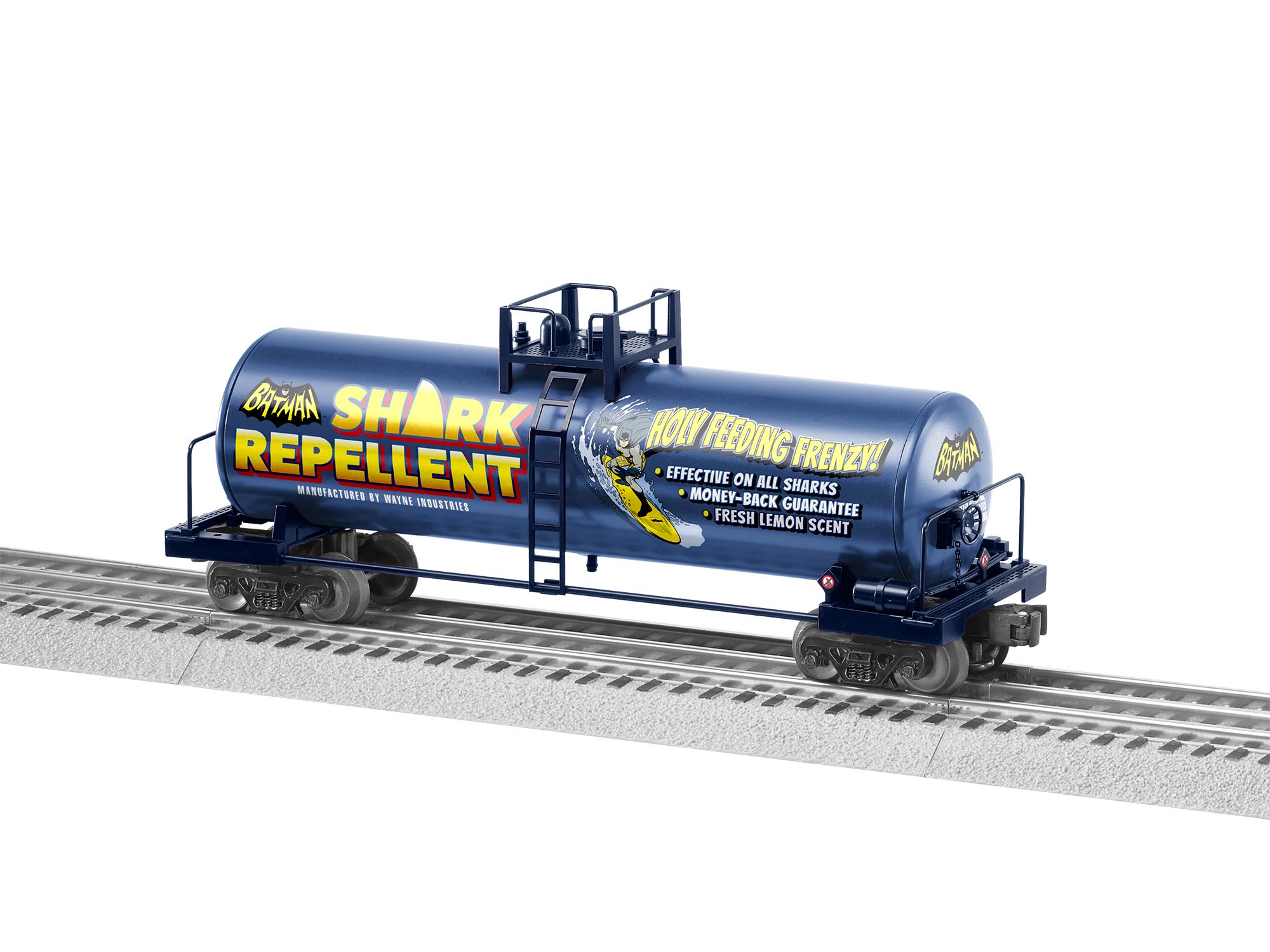 Lionel Batman Electric O Gauge Model Train Cars - Batman Shark Repellent Unibody Tank Car for Collectors & Train Enthusiasts | Perfect for DC Comics Display & Model Railroad Layouts