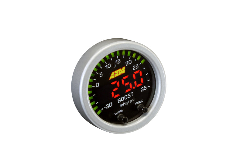 AEM X Series Boost Pressure Gauge 30inHg 35psi - High Performance Turbocharger Gauge for Racing, Tuning & Off-Road Vehicles