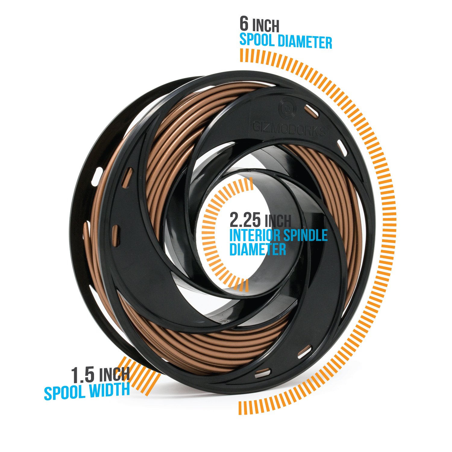 Gizmo Dorks 1.75mm Metal Copper Fill 3D Printer Filament - 200g Spool for High-Quality Prints | Perfect for DIY Projects, Cosplay Props & Home Decor