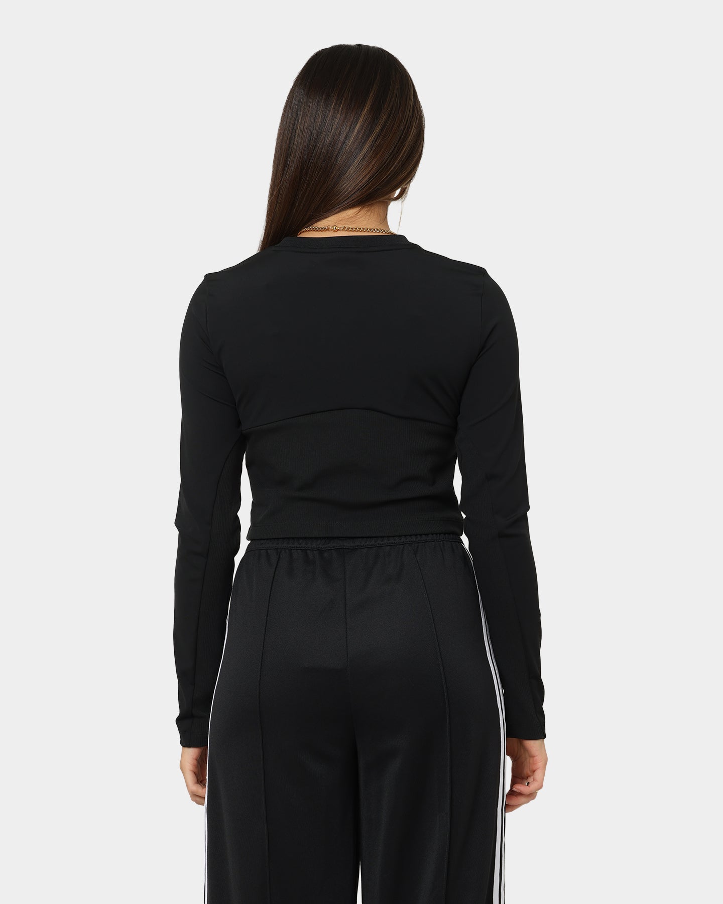 Adidas Women's Always Original Rib Long Sleeve T-Shirt - Black | Athletic Casual Wear for Running, Yoga & Everyday Comfort
