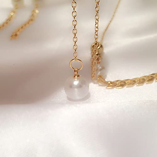 Pearl Drop Earrings and Necklace Set for Women - Gold Bridal Jewelry Set with Wheat Chain, Dangle Earrings & Bracelet - June Birthstone Gift for Wedding, Christmas, Birthday - Perfect for Bridal Party, Anniversary, and Special Occasions