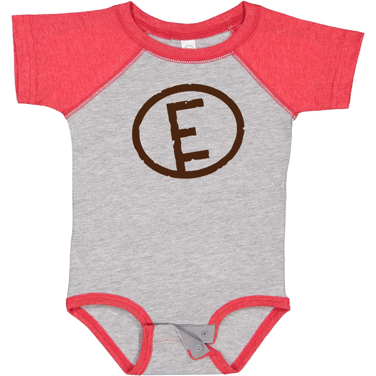 Inktastic Monogrammed Baby Bodysuit with Letter E - Custom Branding Iron Design for Newborns & Infants - Perfect for Gifts, Photo Shoots & Everyday Wear
