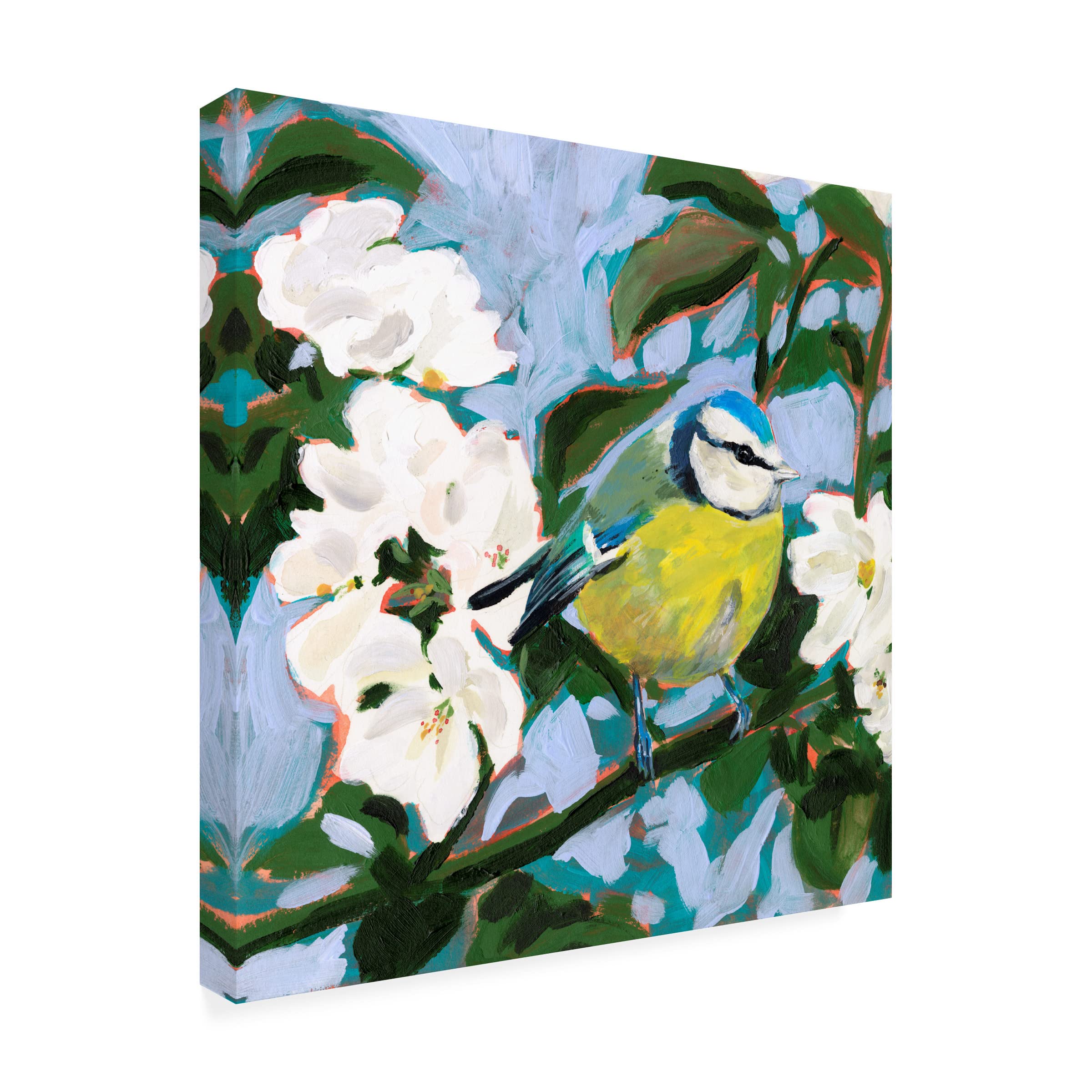 Victoria Borges 'Perching I' Canvas Wall Art Print - Modern Home Decor for Living Room, Bedroom & Office - Handmade Fine Art Painting