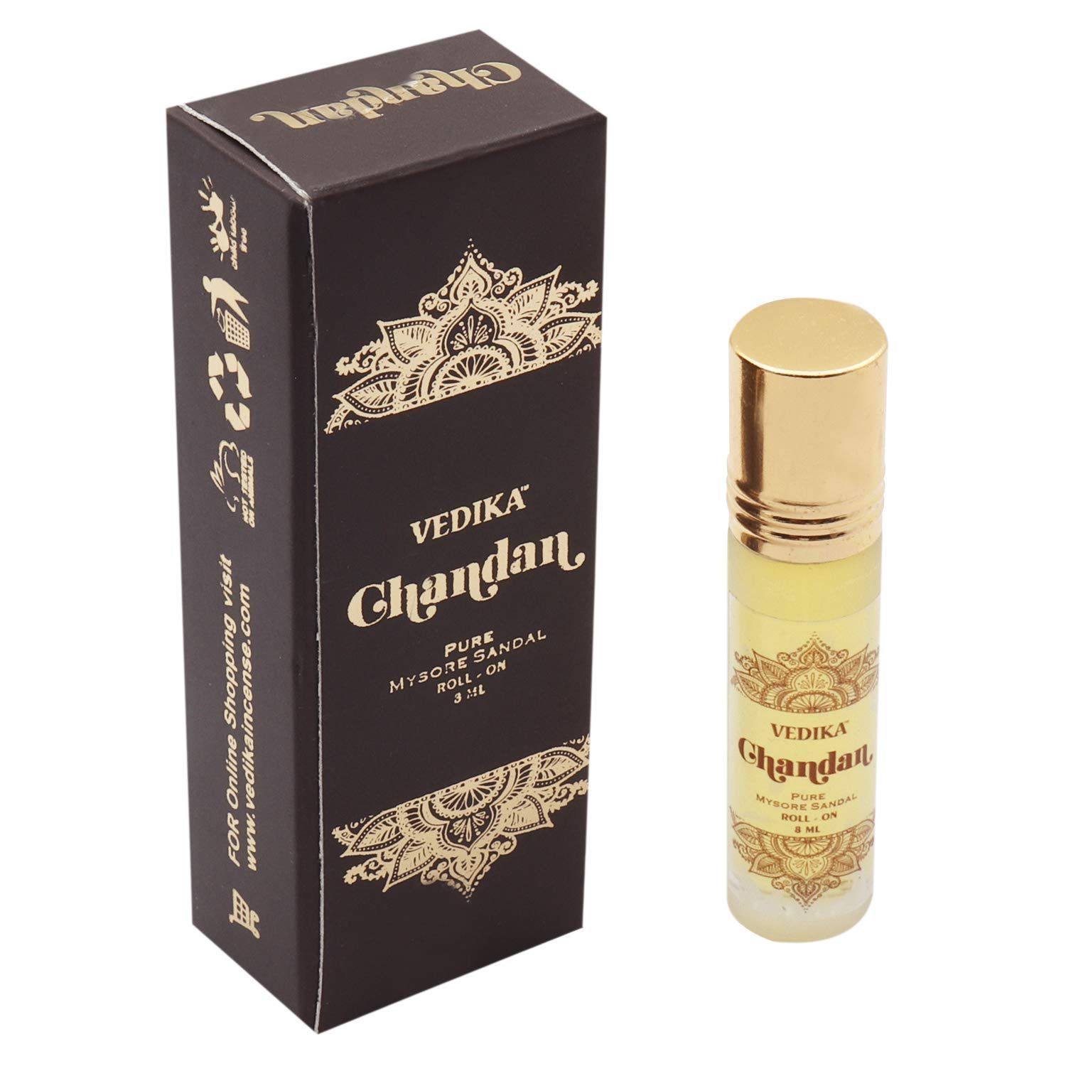 Pure Mysore Sandalwood Attar Perfume Oil - 8ml | Natural Concentrated Fragrance for Meditation, Aromatherapy & Spiritual Practices