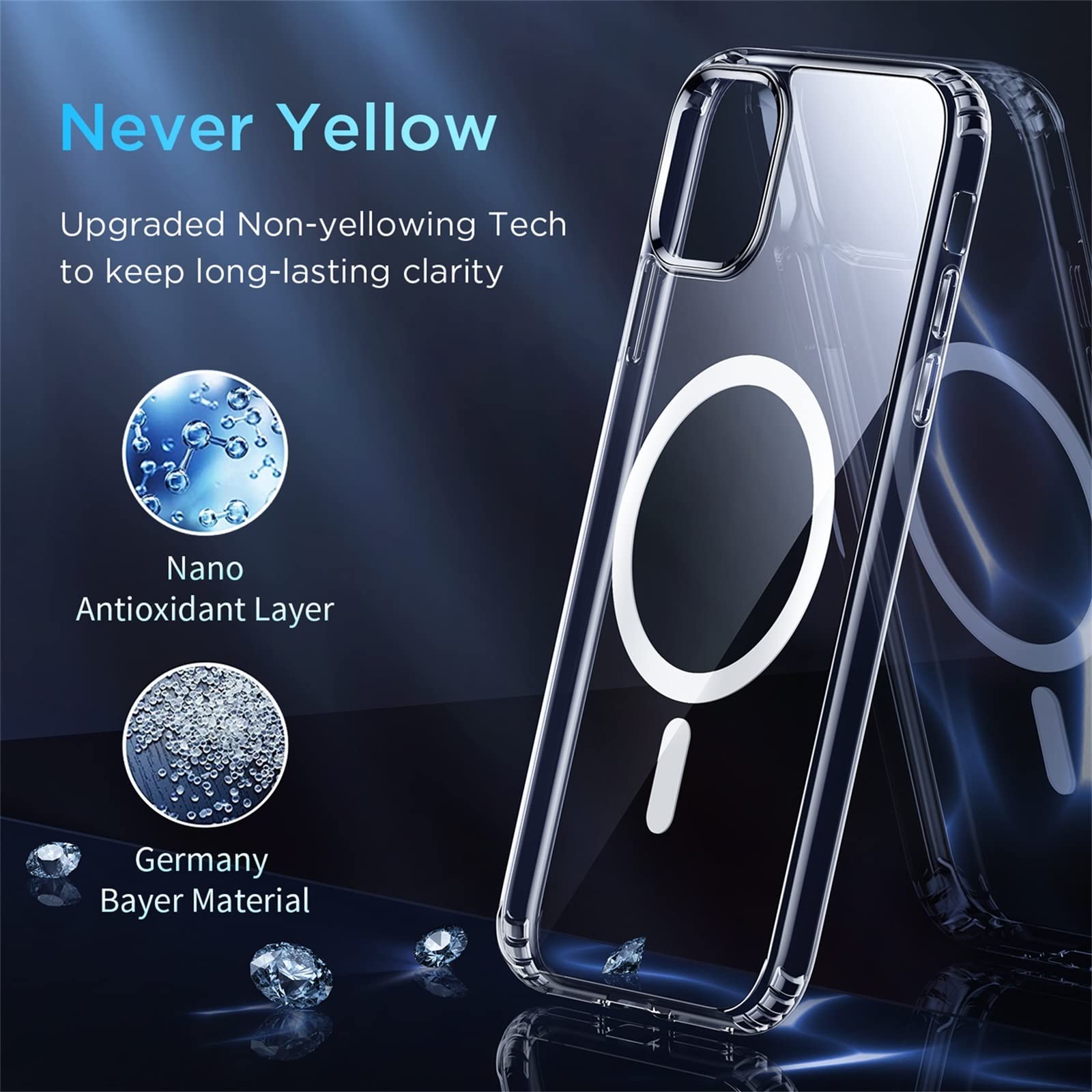 Degeca iPhone 11 Case - Military Grade Drop Tested, MagSafe Compatible Wireless Charging, Skin-Friendly Touch Design, Strong Magnetic Shockproof Clear Phone Cover for 6.1 Inch iPhone 11 - Perfect for Outdoor Activities, Work & Daily Protection