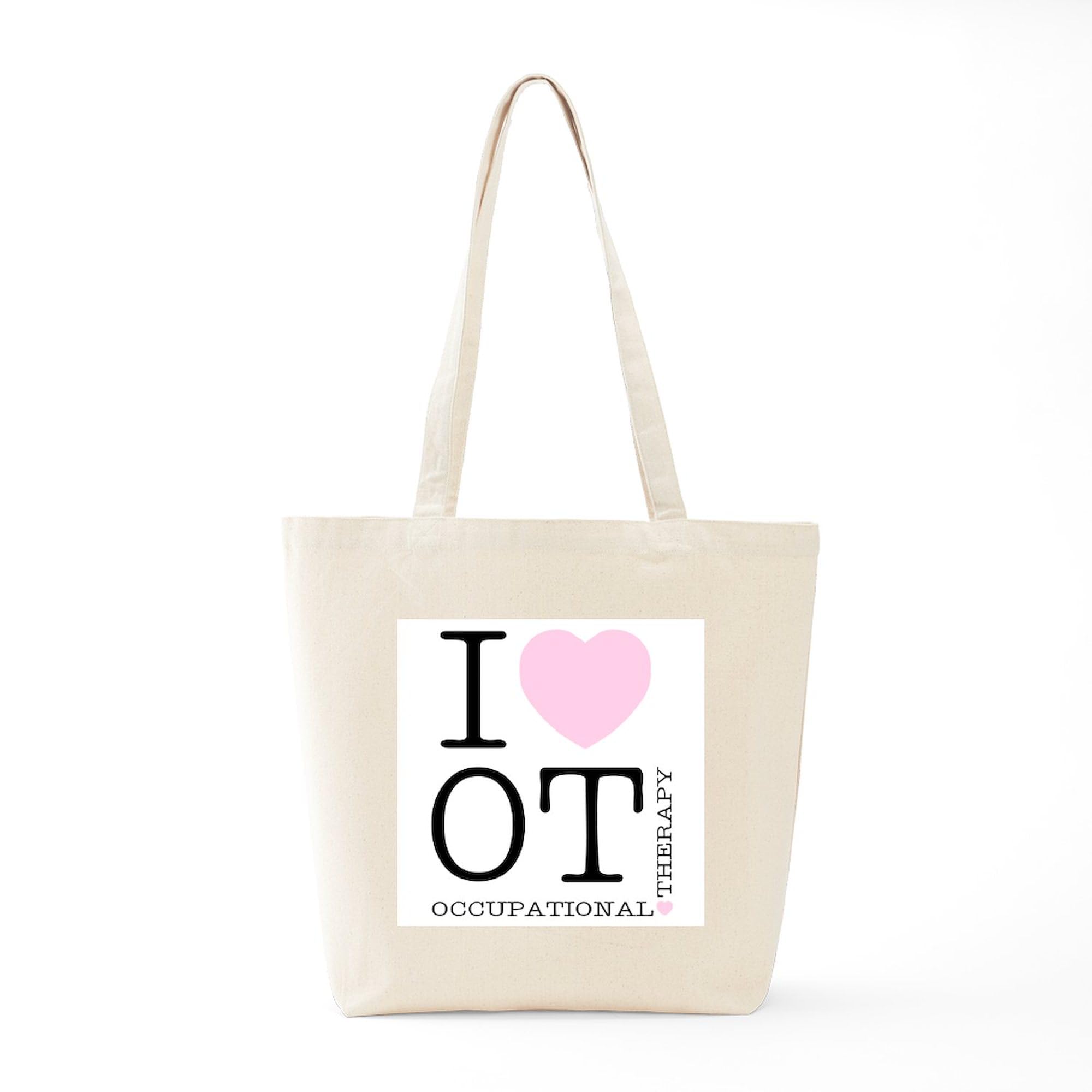 CafePress I Heart OT Natural Canvas Tote Bag - Reusable Grocery Shopping Bag for Work, School & Beach