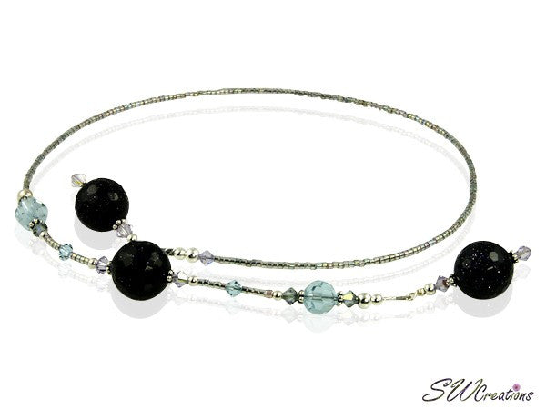 Blue Goldstone Gemstone Beaded Bookmark - Handmade Crystal Bookmark for Readers & Book Lovers - Perfect Gift for Bookworms, Bible Study, Journaling & Reading Accessories