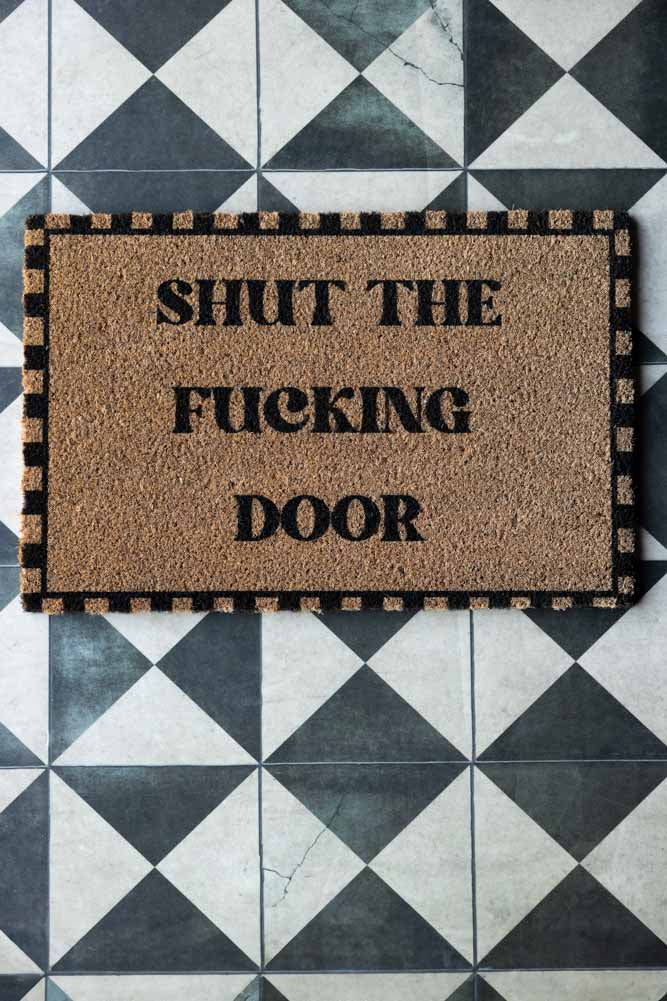 Funny 'Shut The Fucking Door' Doormat - Non-Slip Welcome Mat for Front Door, Porch, or Entryway - Perfect Gift for Homeowners and Renters