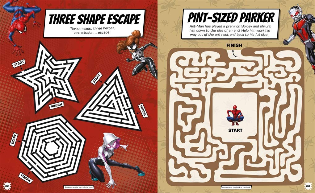Marvel Spider-Man: 101 Totally Twisty Mazes Activity Book | Superhero Puzzle Games for Kids | Fun Brain Teasers for Home, Travel & Classroom Learning