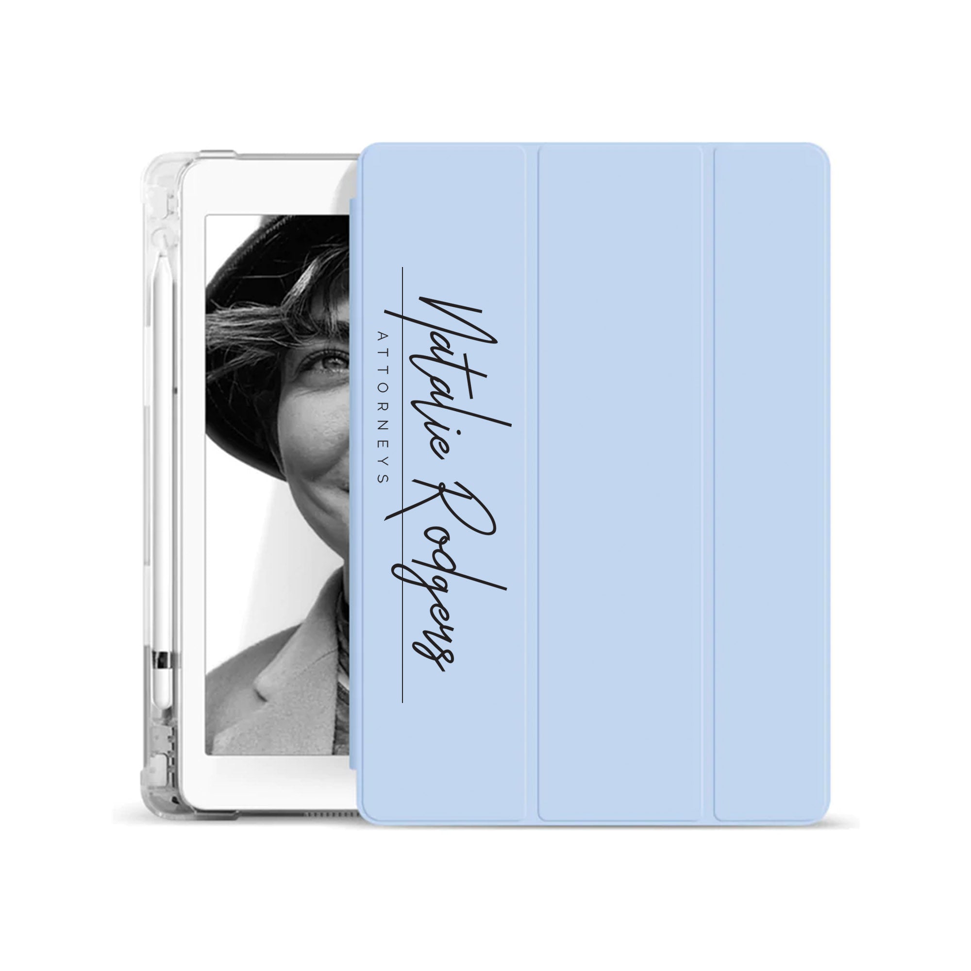 iPad See-Through Case with Signature & Occupation 36 - Slim Protective Cover for iPad Air/Pro, Perfect for Work, School & Travel